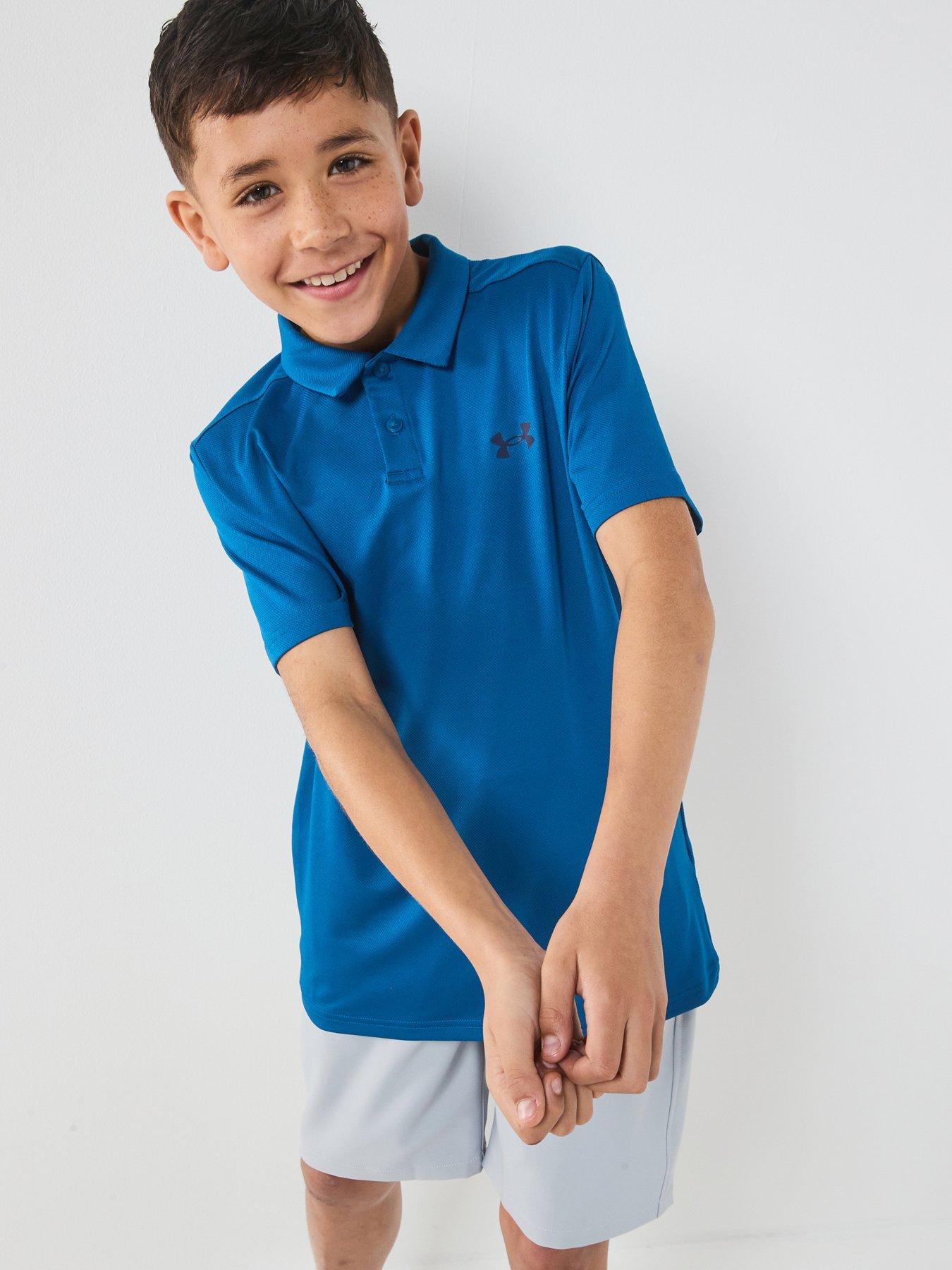 UNDER ARMOUR Junior Boys Golf Matchplay Short Sleeve Polo - Blue