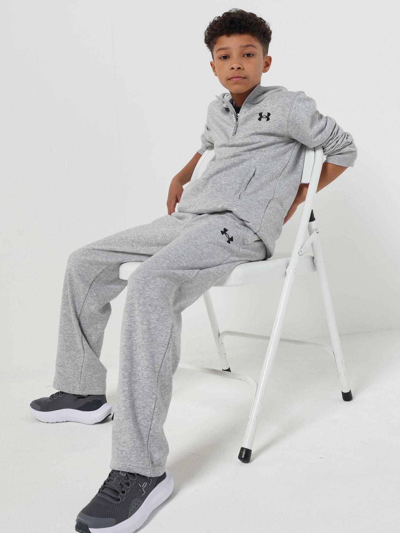  image of under-armour-junior-boys-training-rival-terry-pant-grey