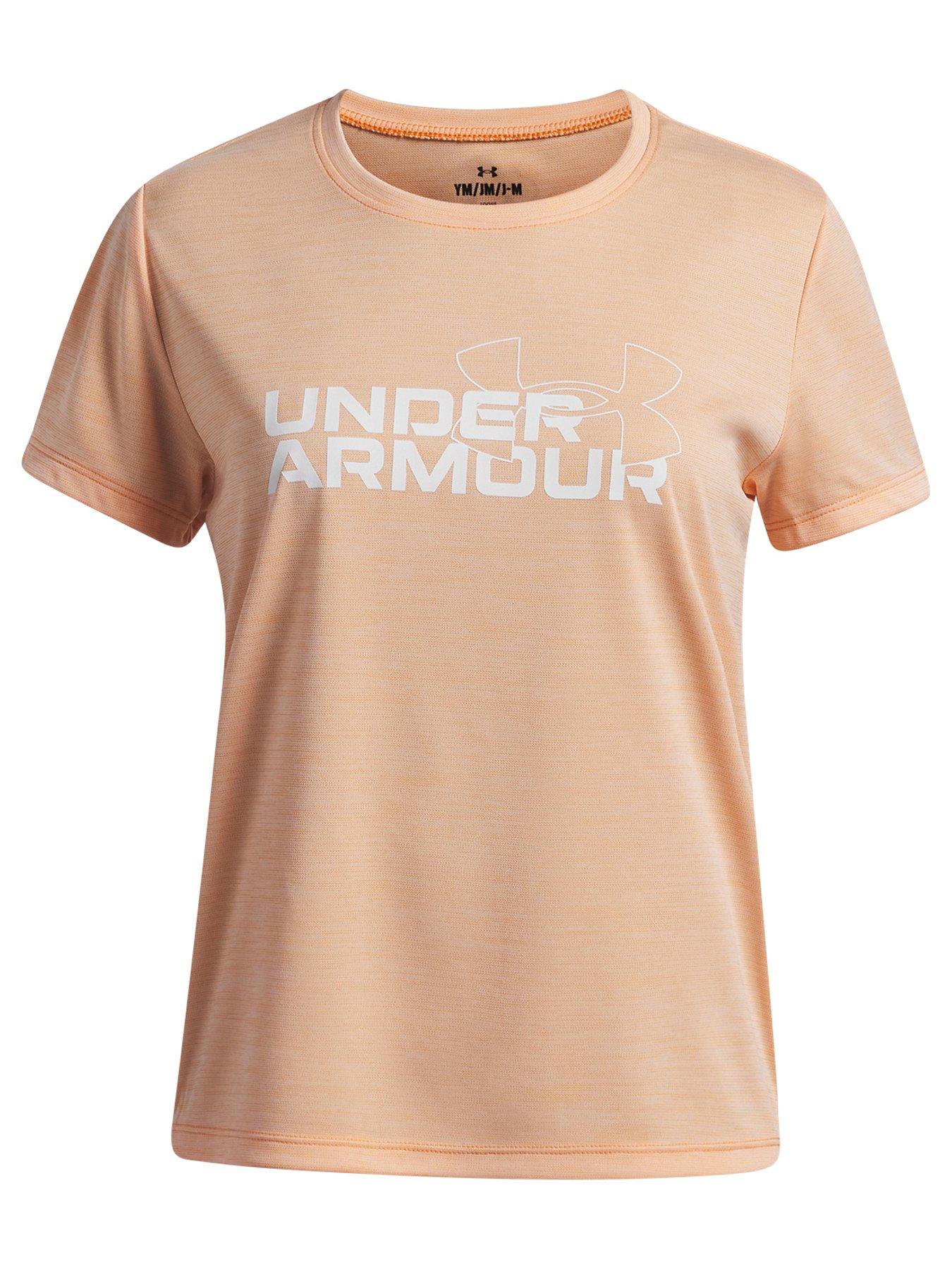 UNDER ARMOUR Junior Girls Training Tech Short Sleeve Crew Neck T-Shirt - Orange