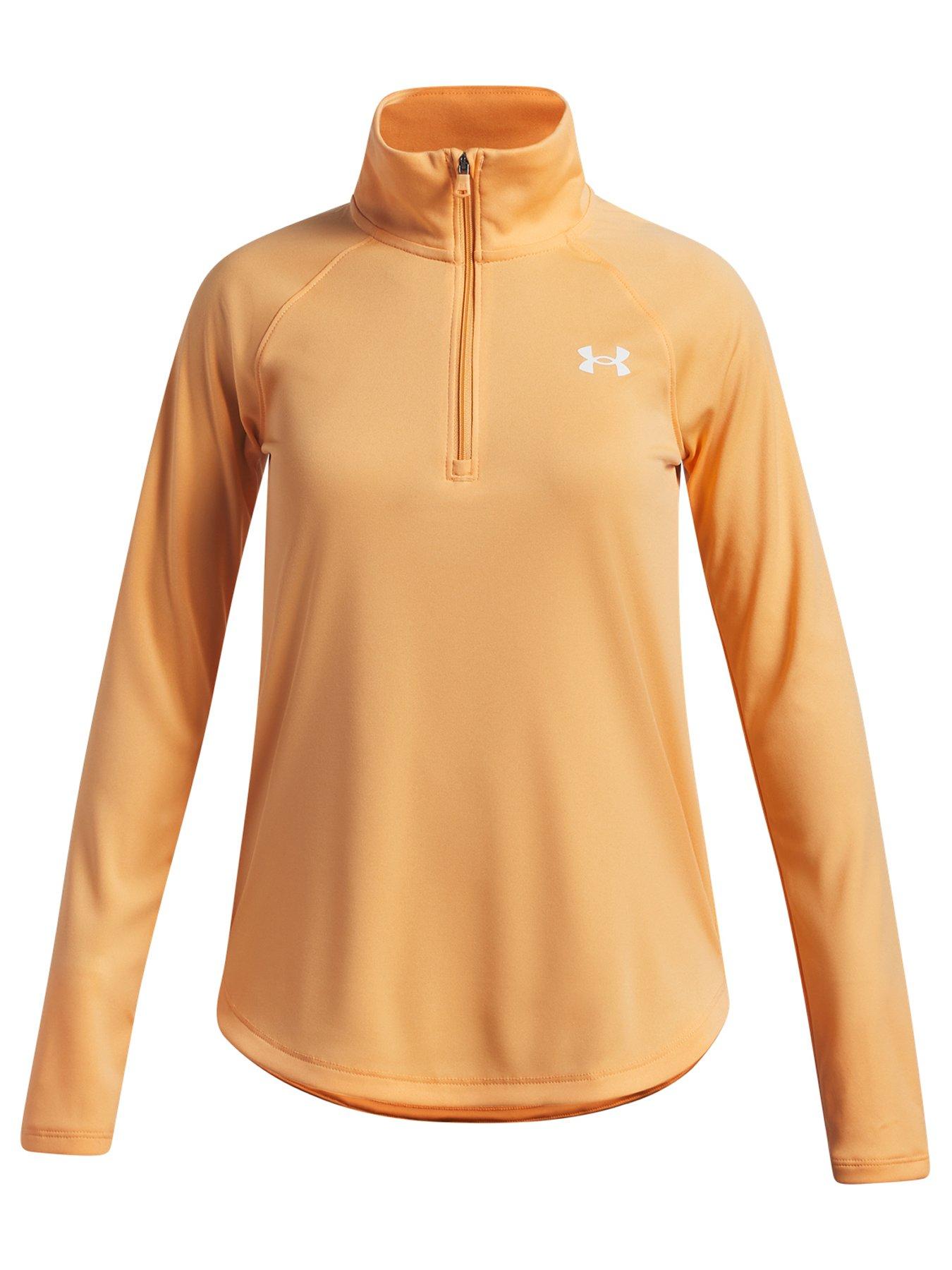 UNDER ARMOUR Junior Girls Training Tech 1/2 Zip - Orange