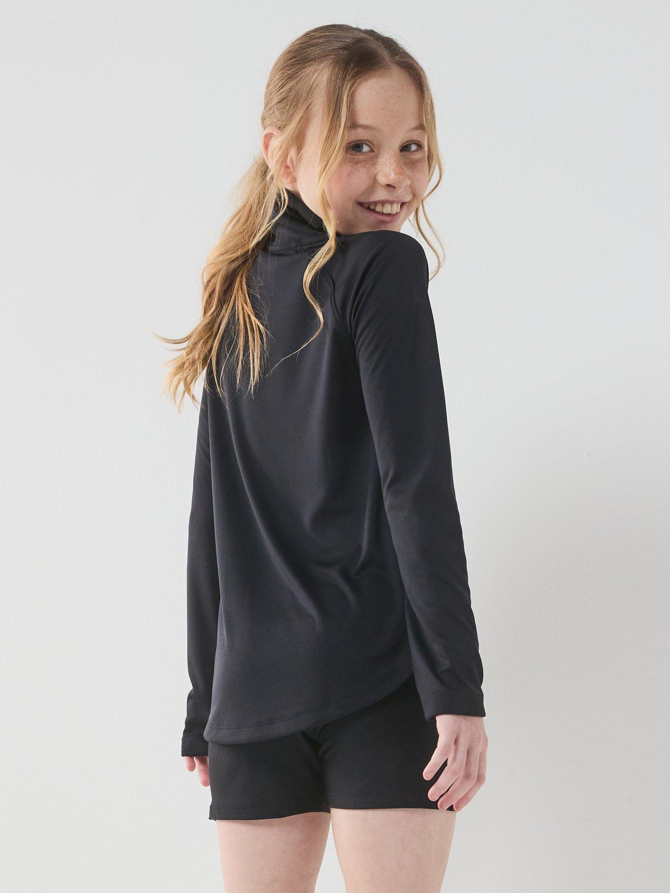  image of under-armour-junior-girls-training-tech-12-zip-black