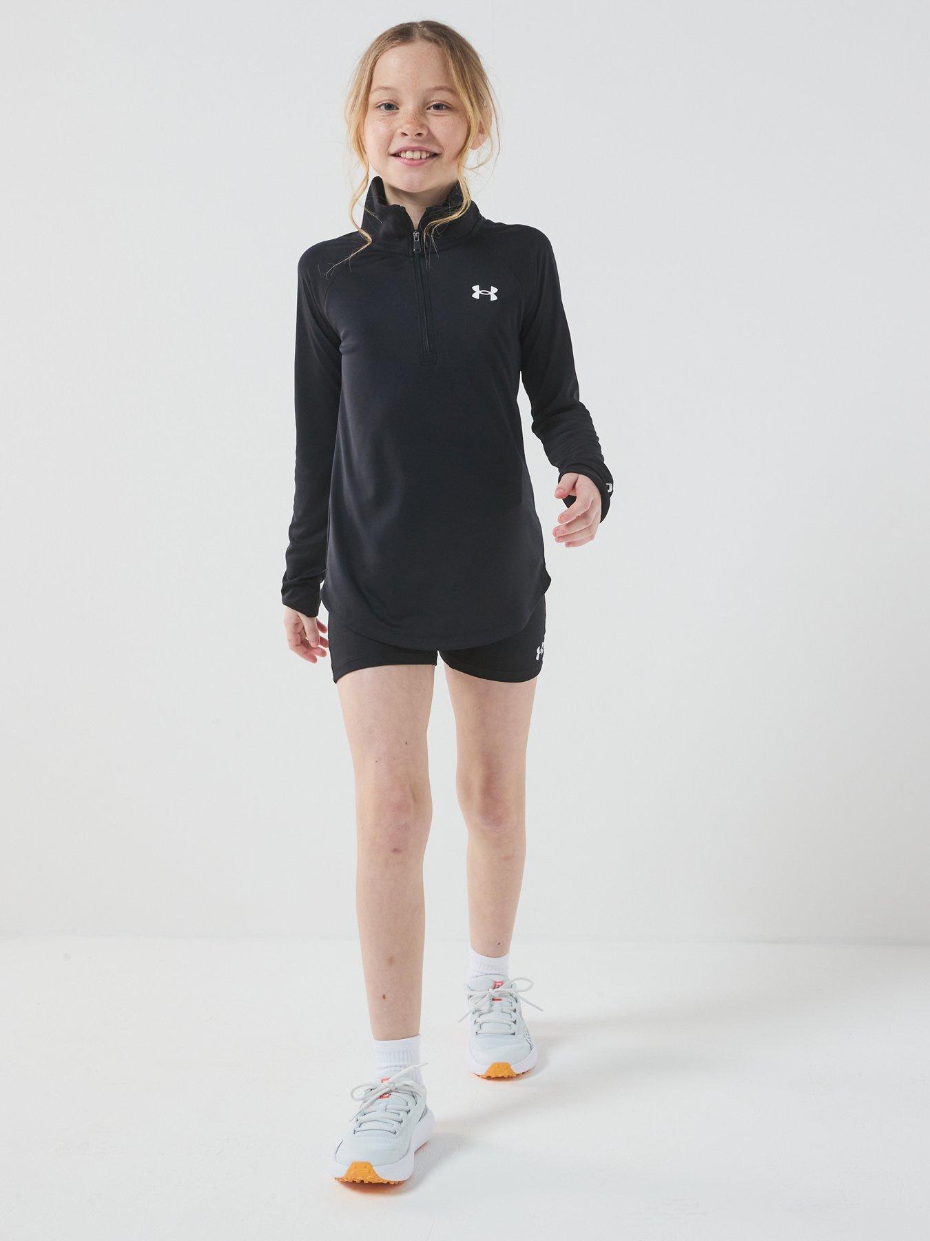  image of under-armour-junior-girls-training-tech-12-zip-black
