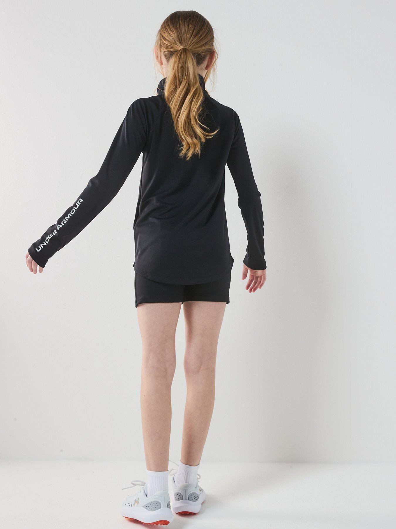  image of under-armour-junior-girls-training-tech-12-zip-black