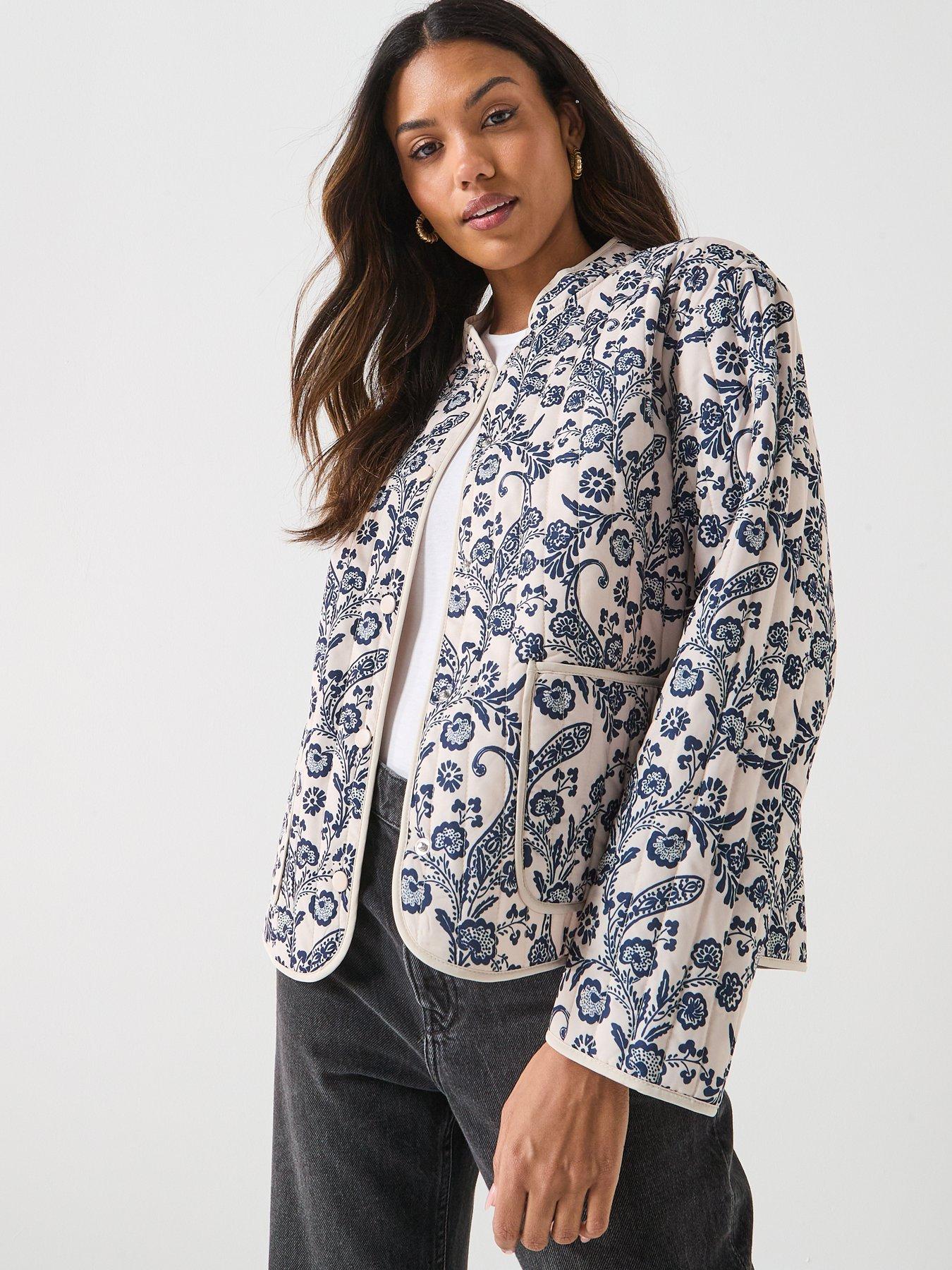  image of vero-moda-clara-quilted-paisley-print-jacket-multi