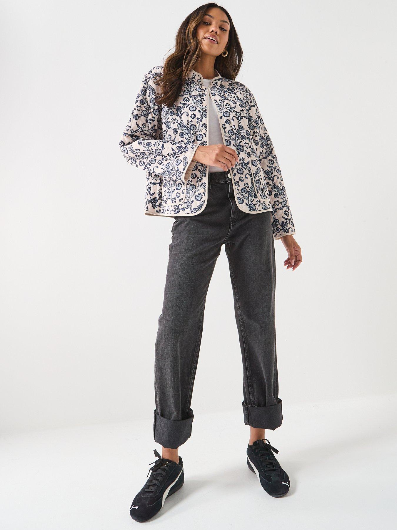  image of vero-moda-clara-quilted-paisley-print-jacket-multi