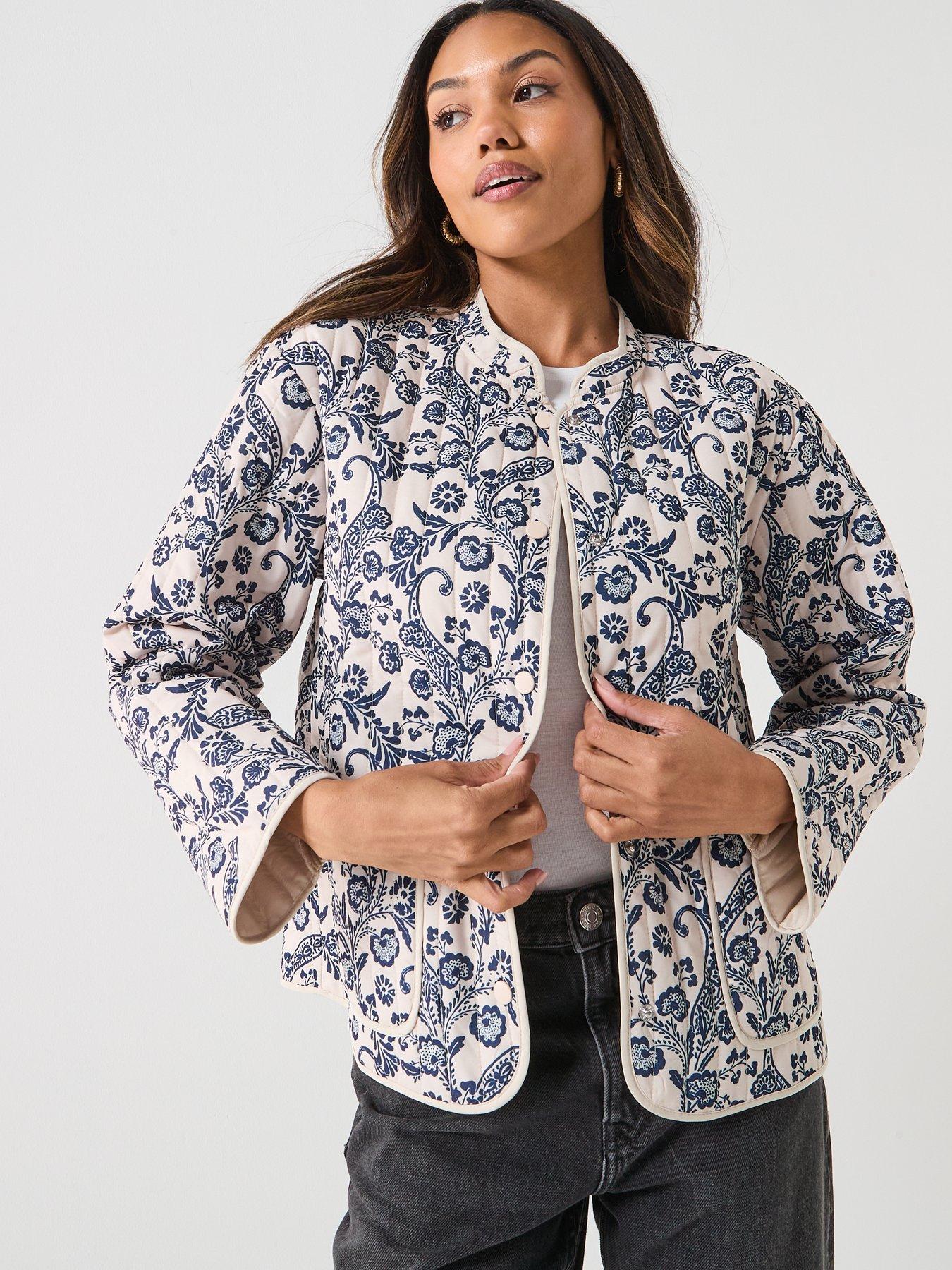  image of vero-moda-clara-quilted-paisley-print-jacket-multi