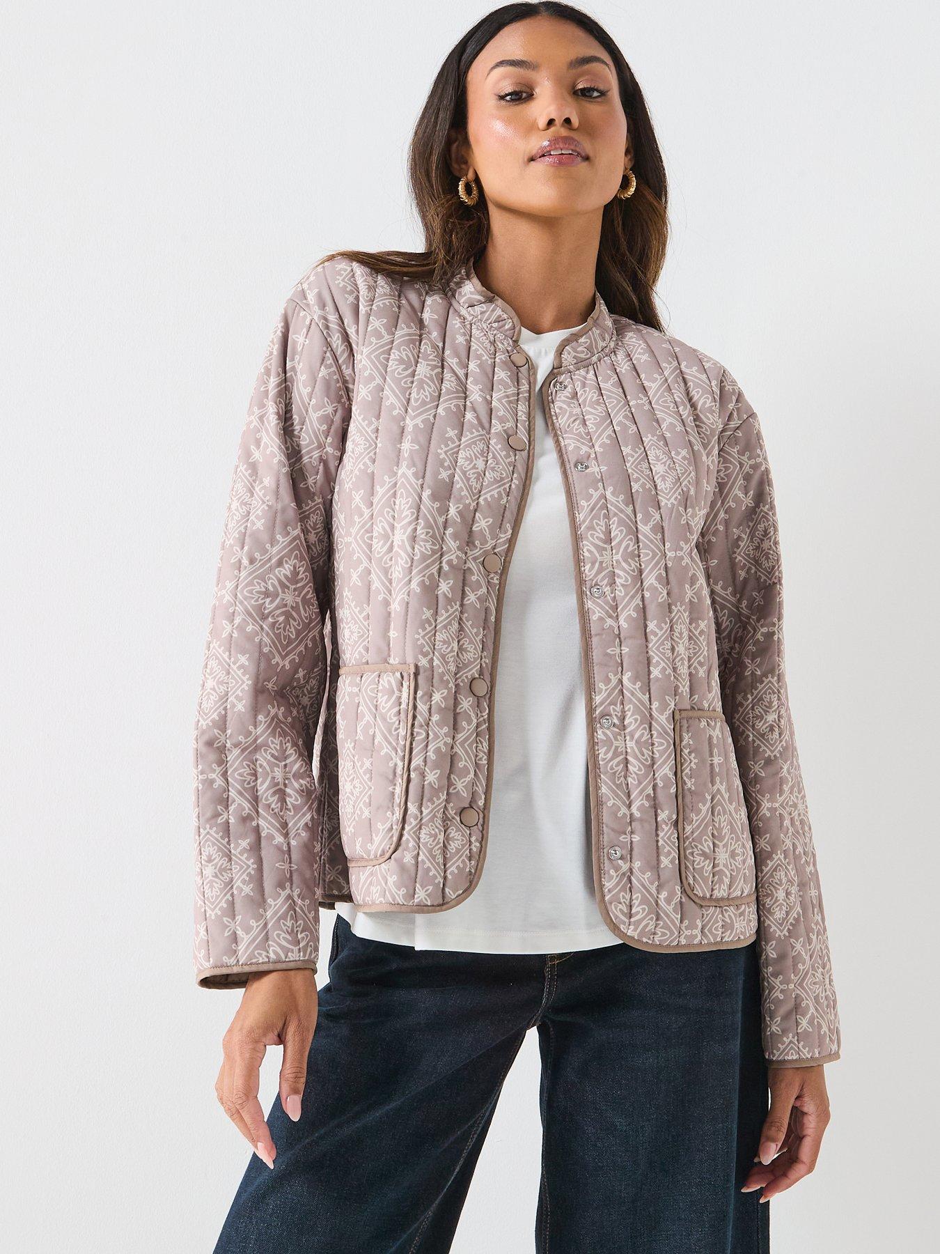  image of vero-moda-clara-quilted-jacket-beige