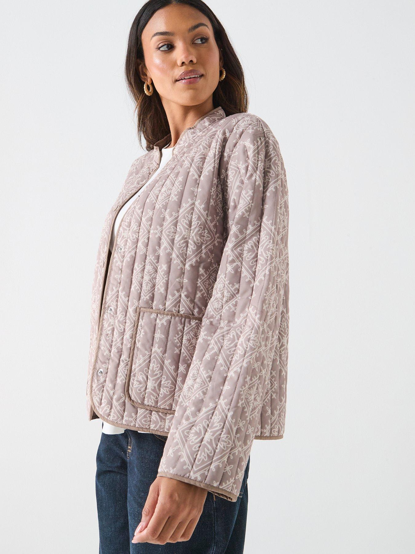  image of vero-moda-clara-quilted-jacket-beige