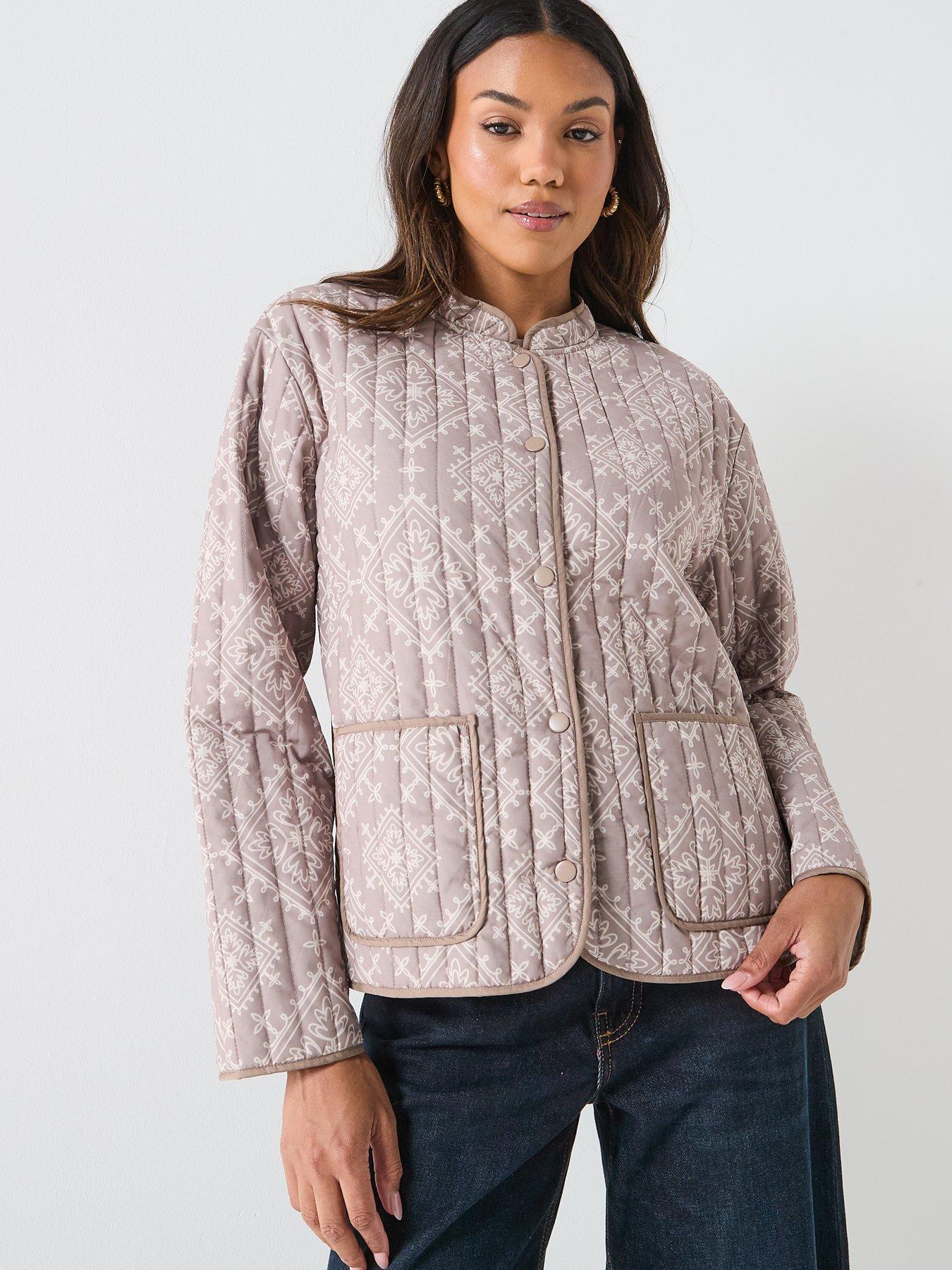  image of vero-moda-clara-quilted-jacket-beige