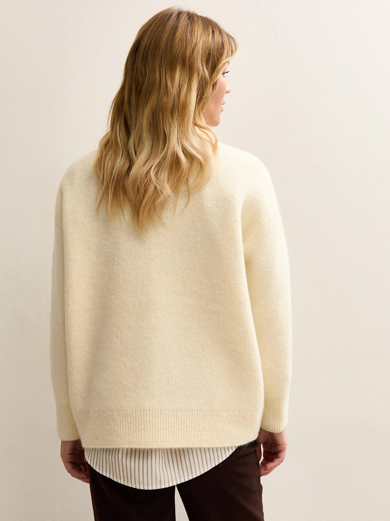 stillFront image of new-look-chunky-oversized-jumper-cream