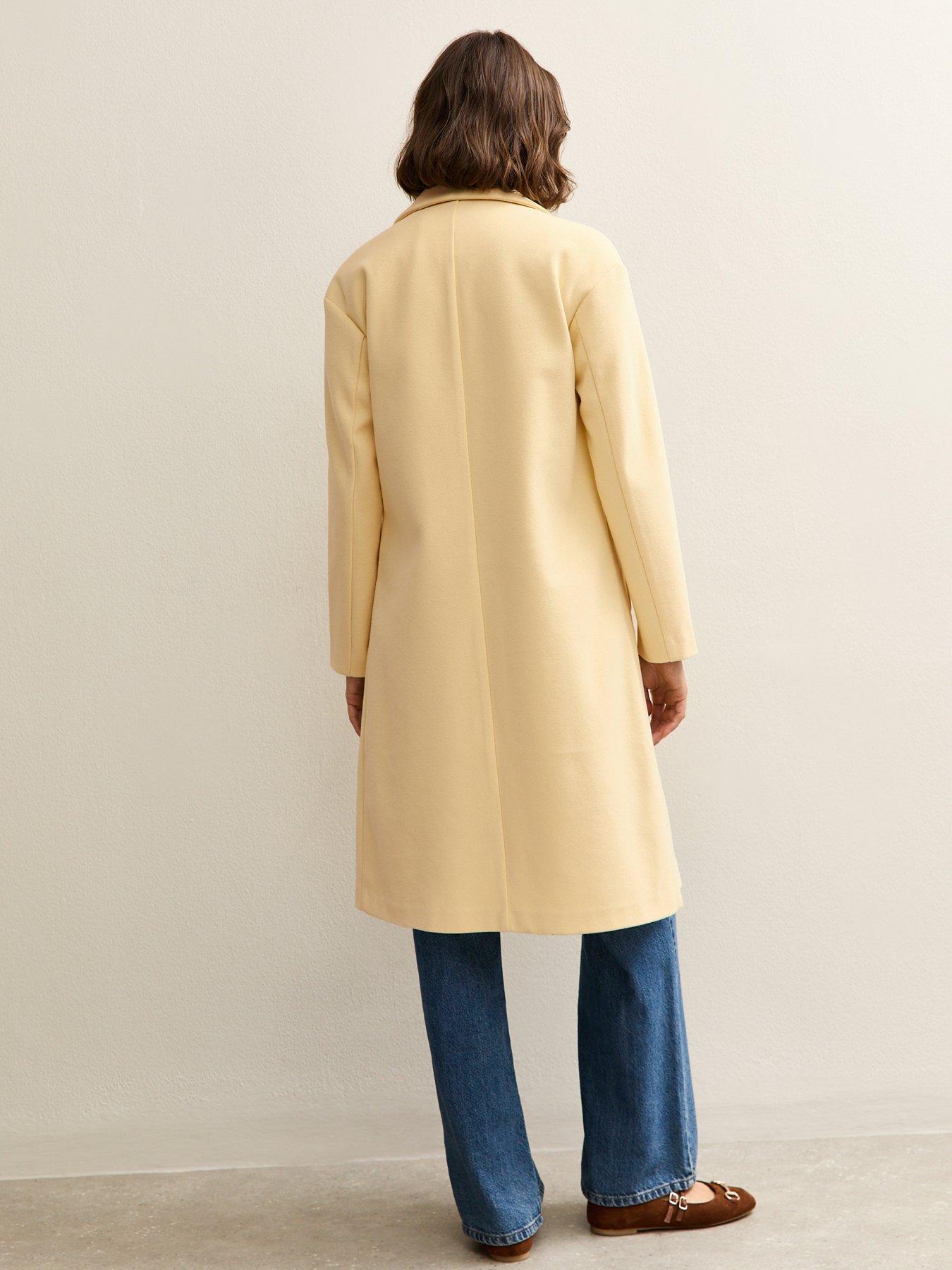 stillFront image of new-look-open-front-longline-coat-light-yellow