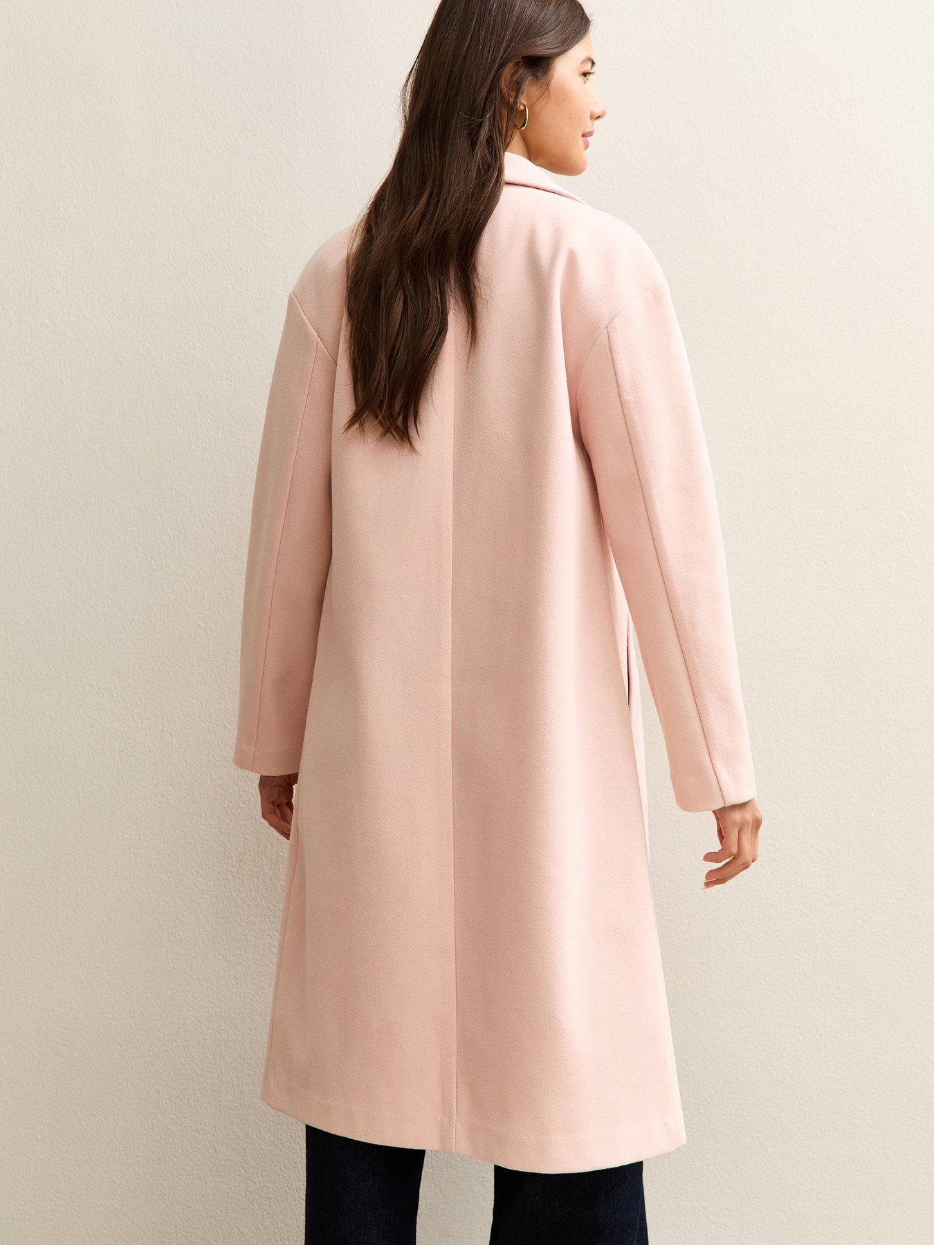 stillFront image of new-look-open-front-longline-coat-pink