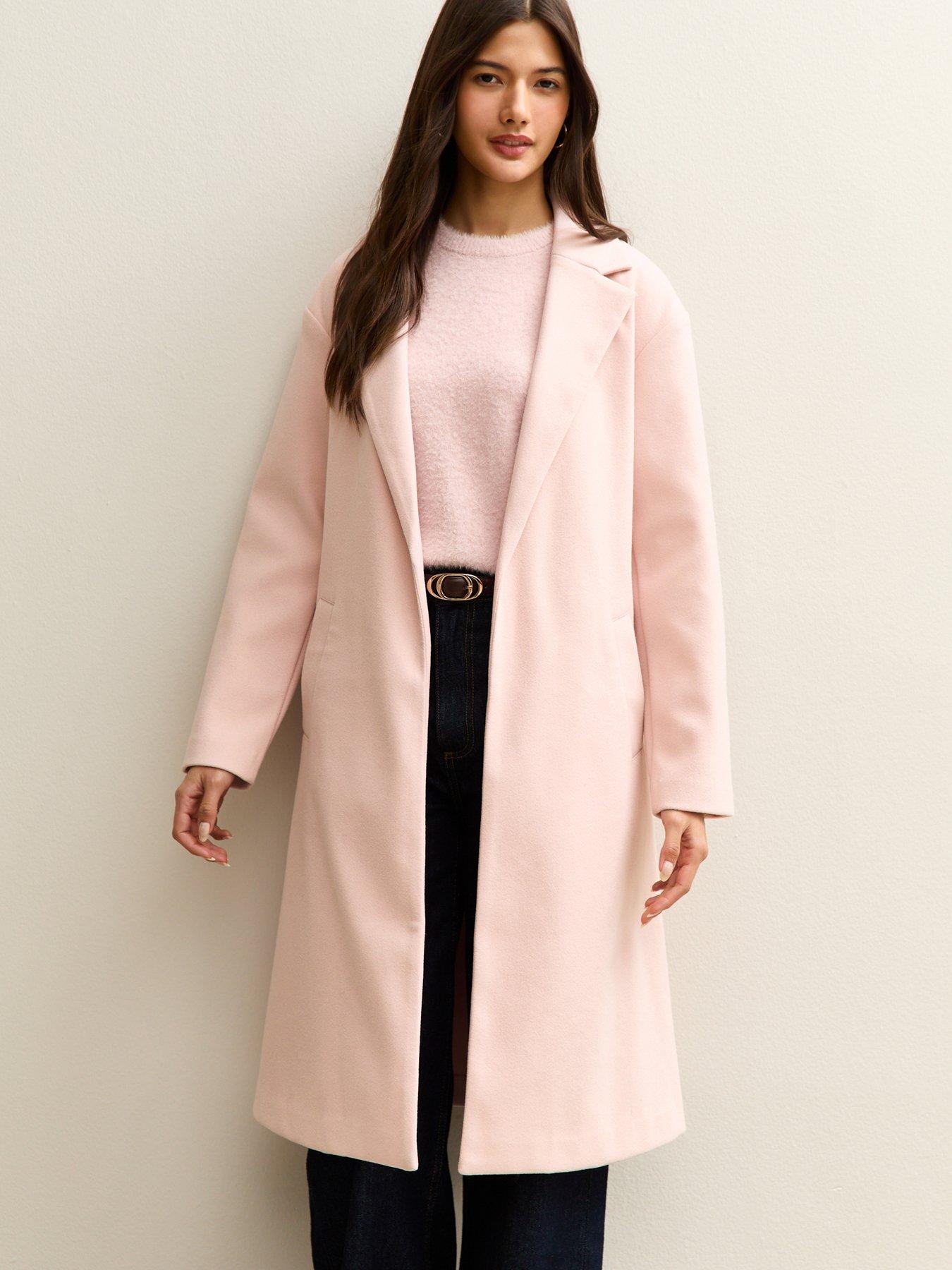  image of new-look-open-front-longline-coat-pink