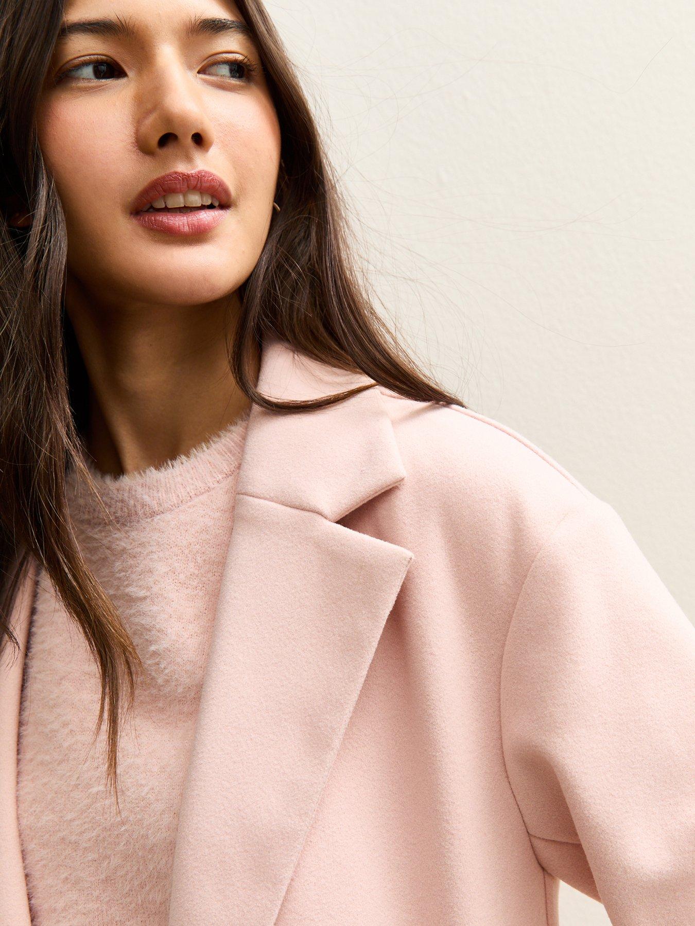 image of new-look-open-front-longline-coat-pink