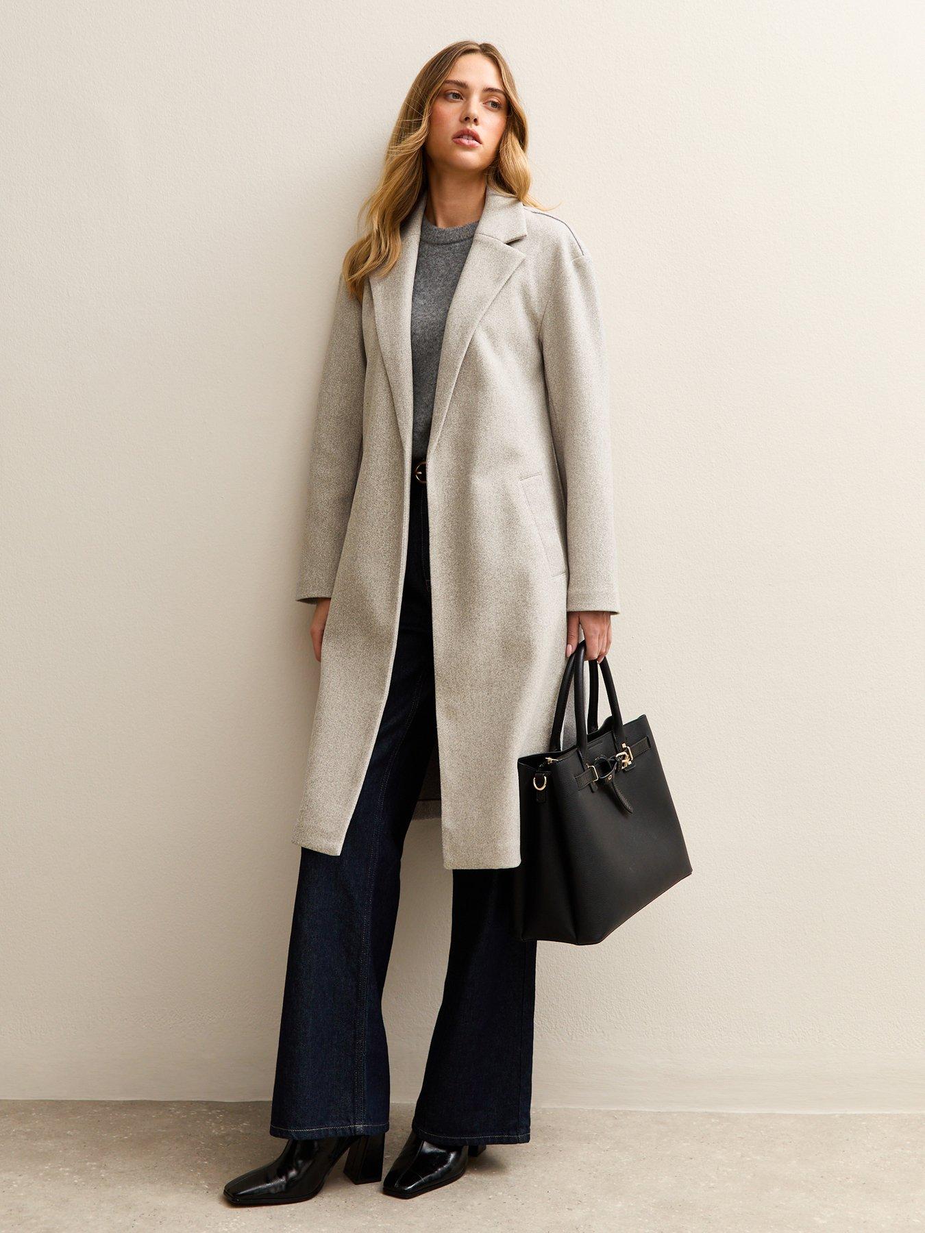  image of new-look-open-front-longline-coat-grey