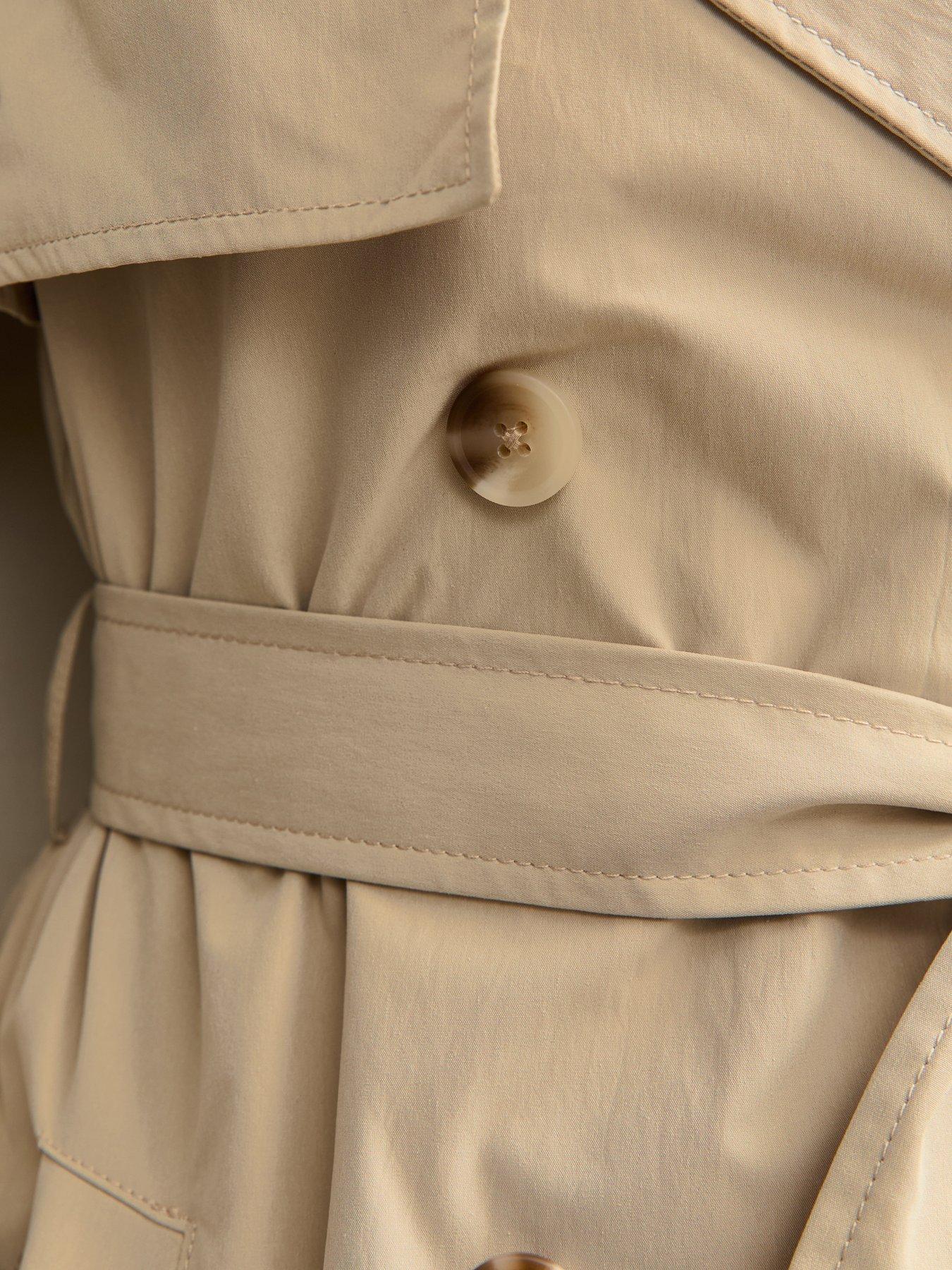  image of new-look-stone-double-breasted-trench-coat