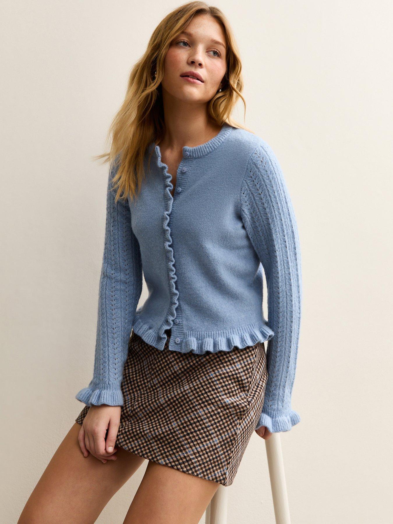 front image of new-look-frilly-button-front-cardigan-light-blue