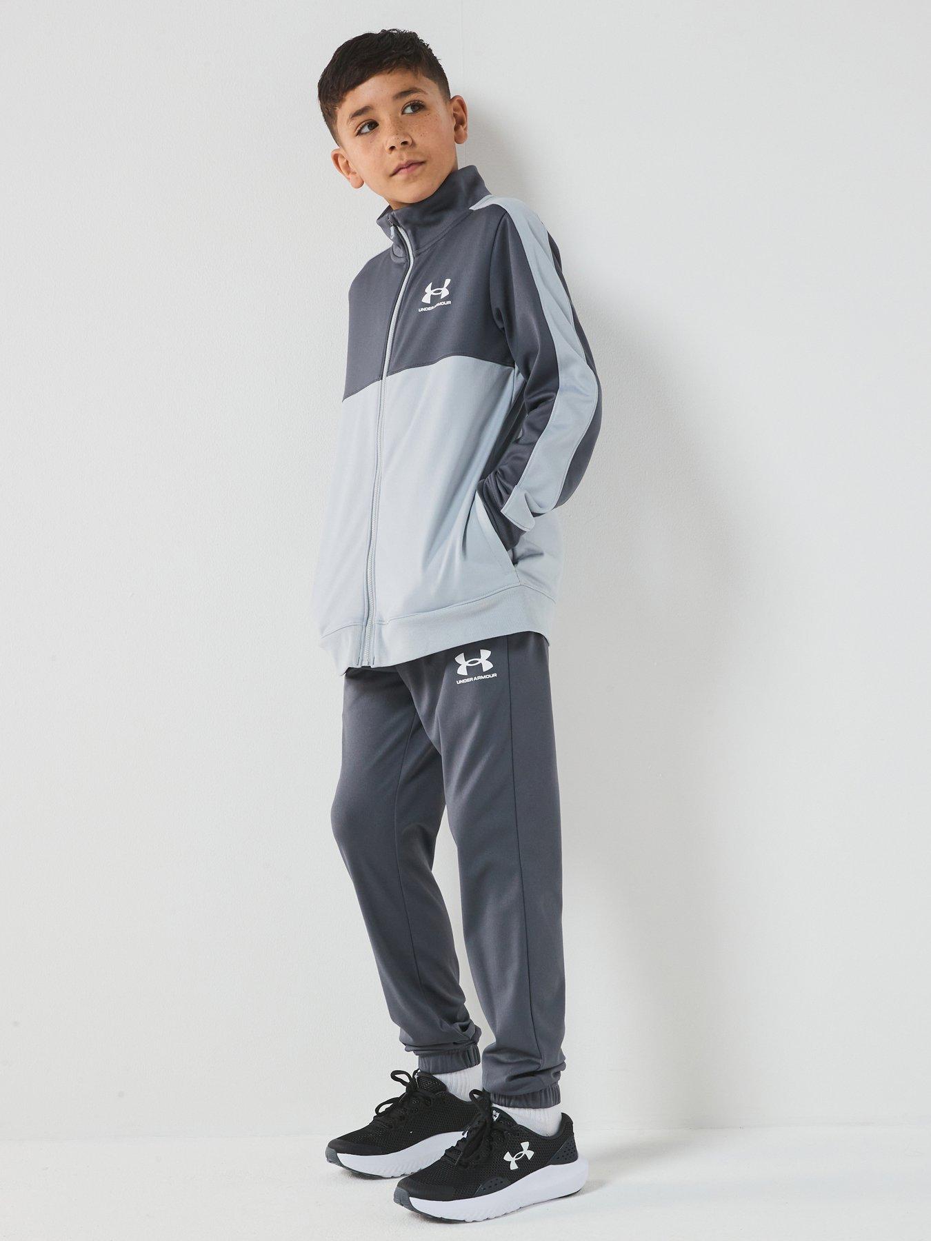  image of under-armour-junior-boys-training-rival-knit-tracksuit-grey