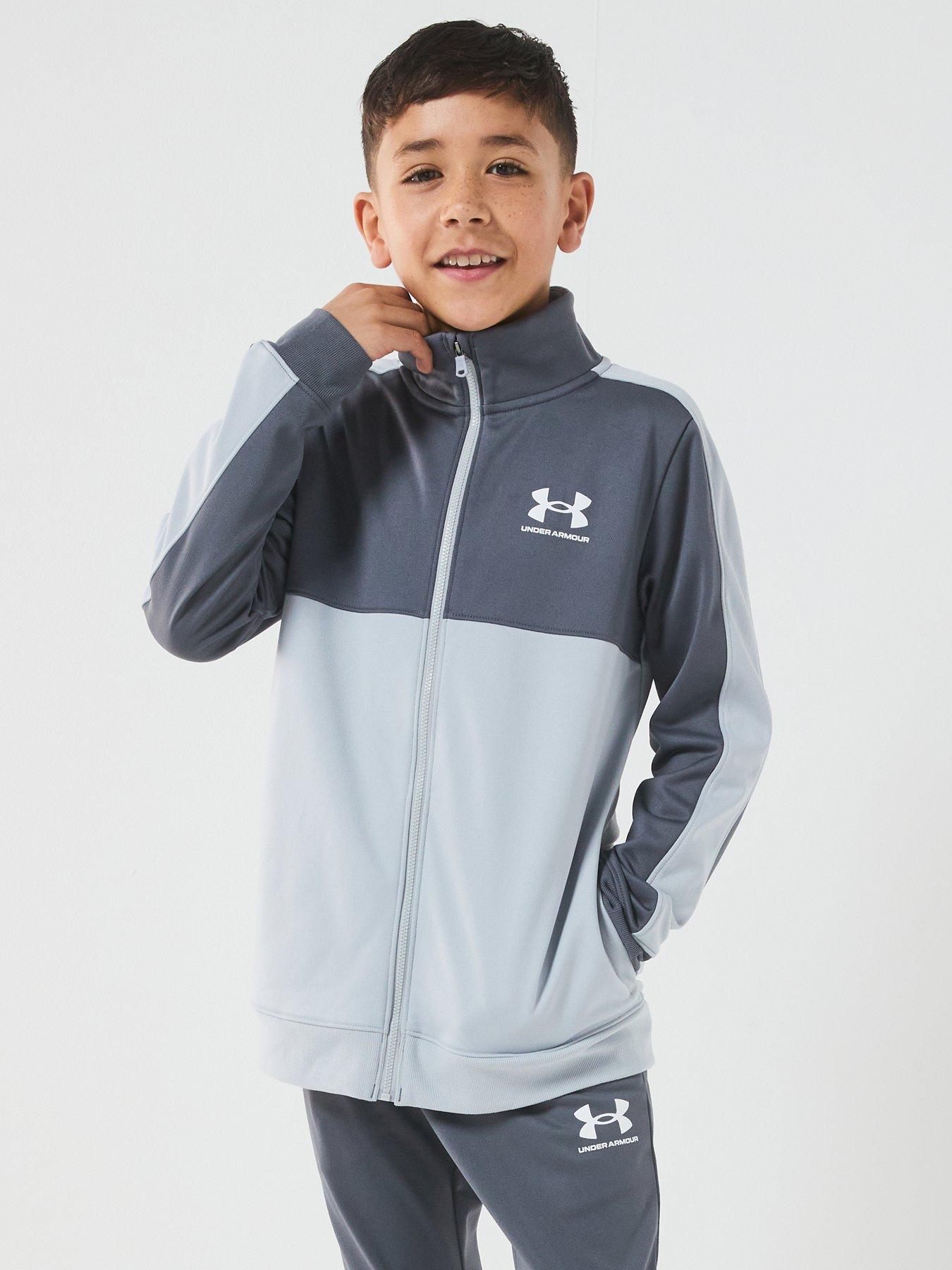  image of under-armour-junior-boys-training-rival-knit-tracksuit-grey