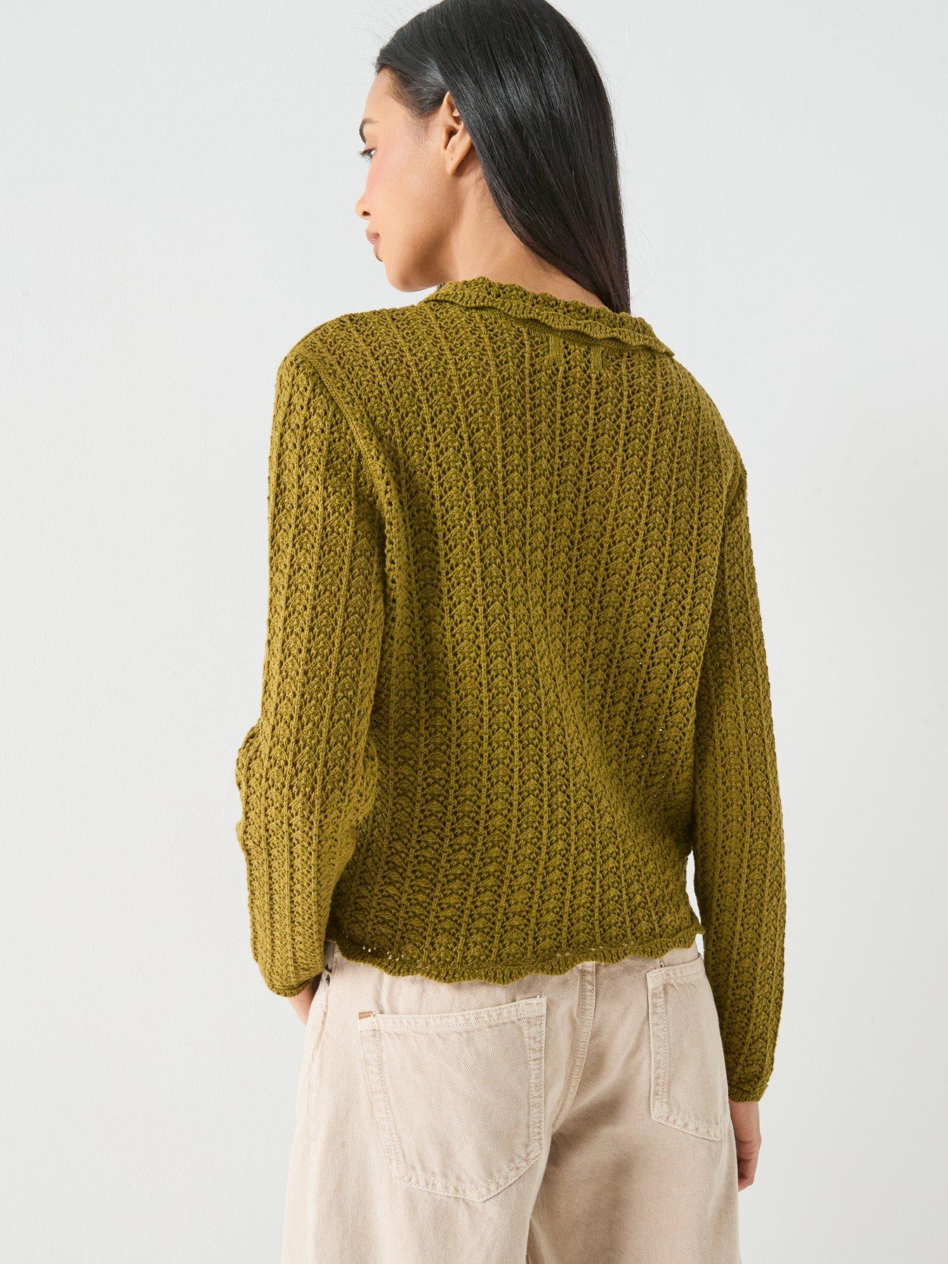 stillFront image of jdy-jdycamil-collared-cardigan-green