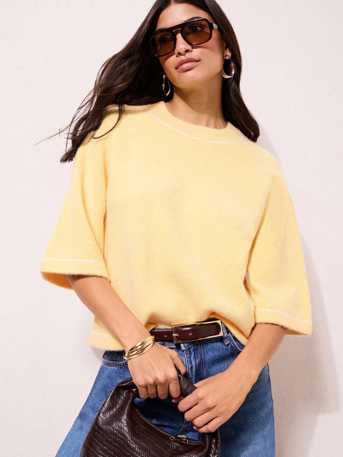 Friends Like These Stitch Detail Jumper - Yellow