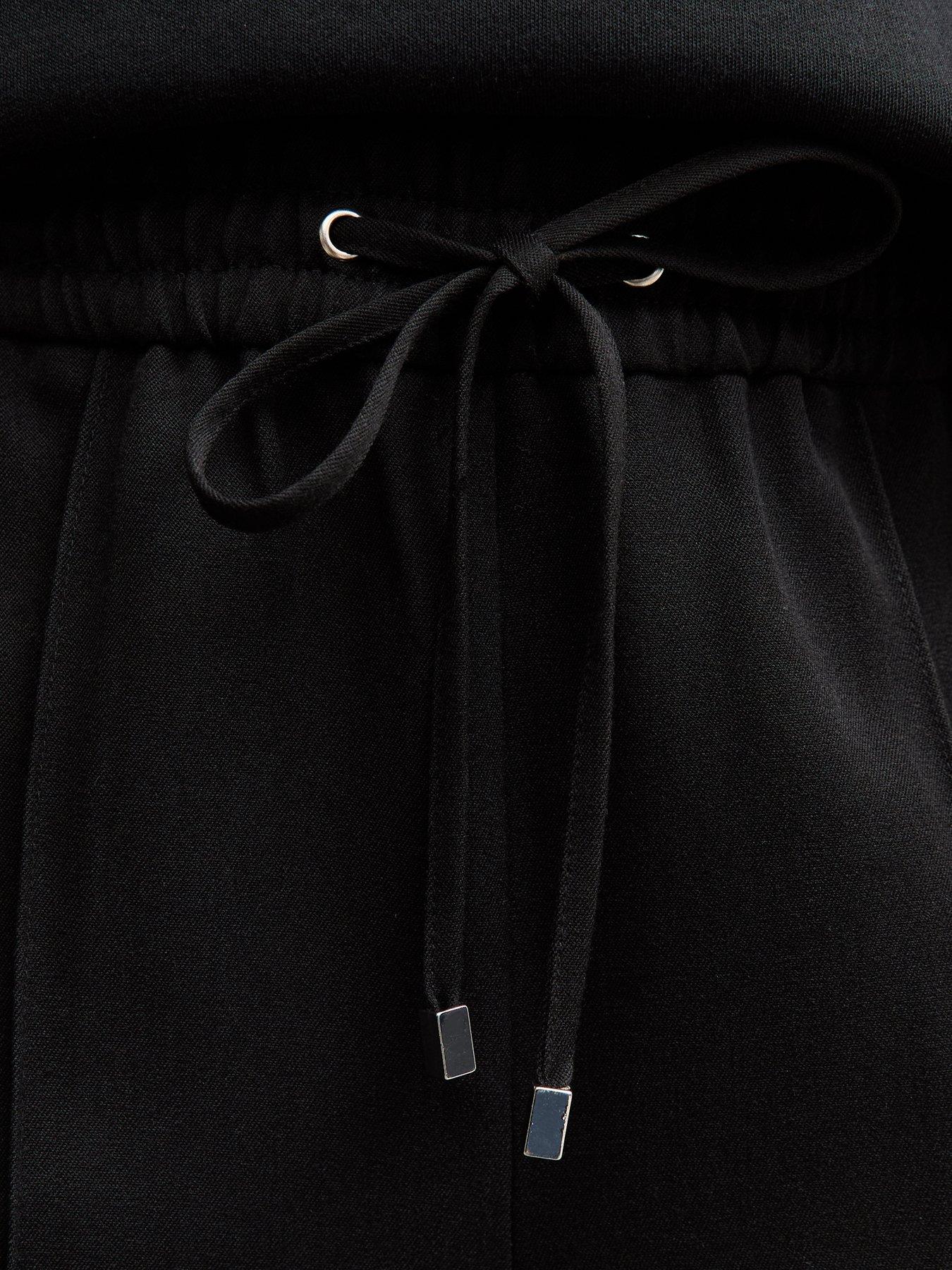 Image 5 of 5 of New Look Wide Leg Drawstring Trousers - Black