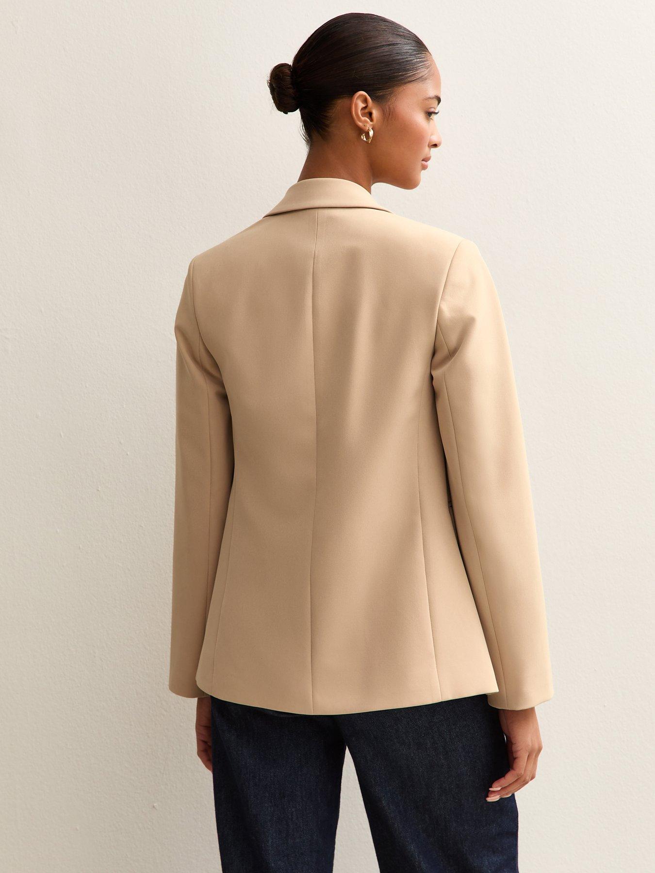  image of new-look-camel-single-breasted-blazer-jacket