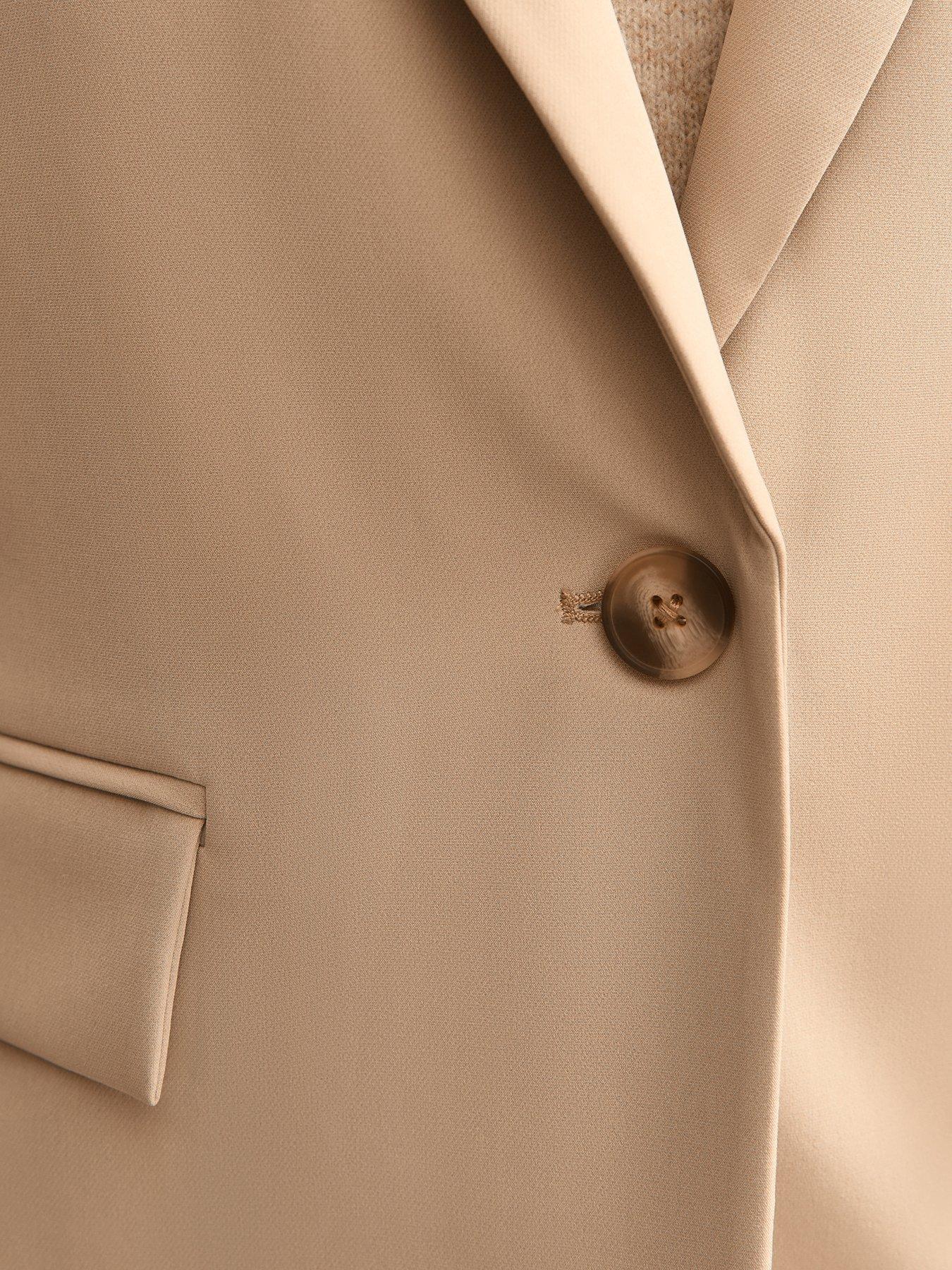  image of new-look-camel-single-breasted-blazer-jacket