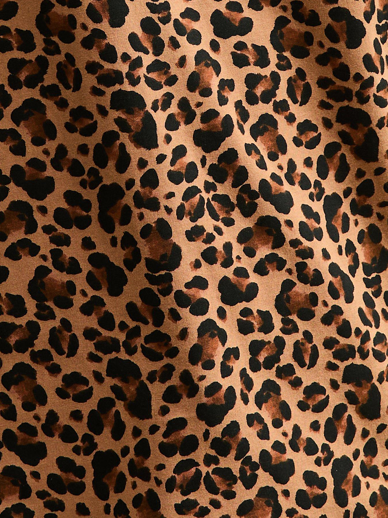  image of new-look-leopard-print-t-shirt-brown