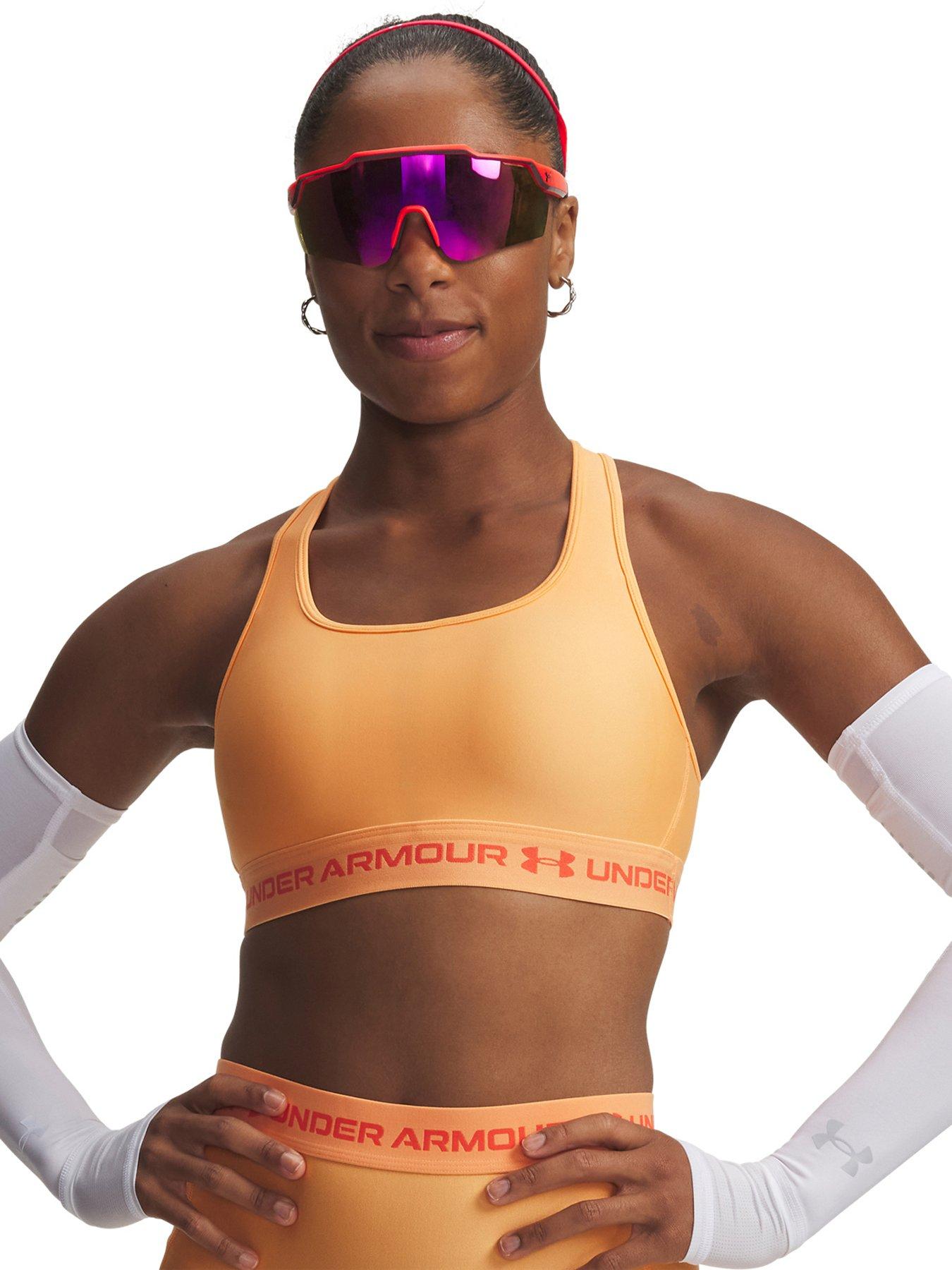 UNDER ARMOUR Womens Training Crossback Mid Bra - Orange