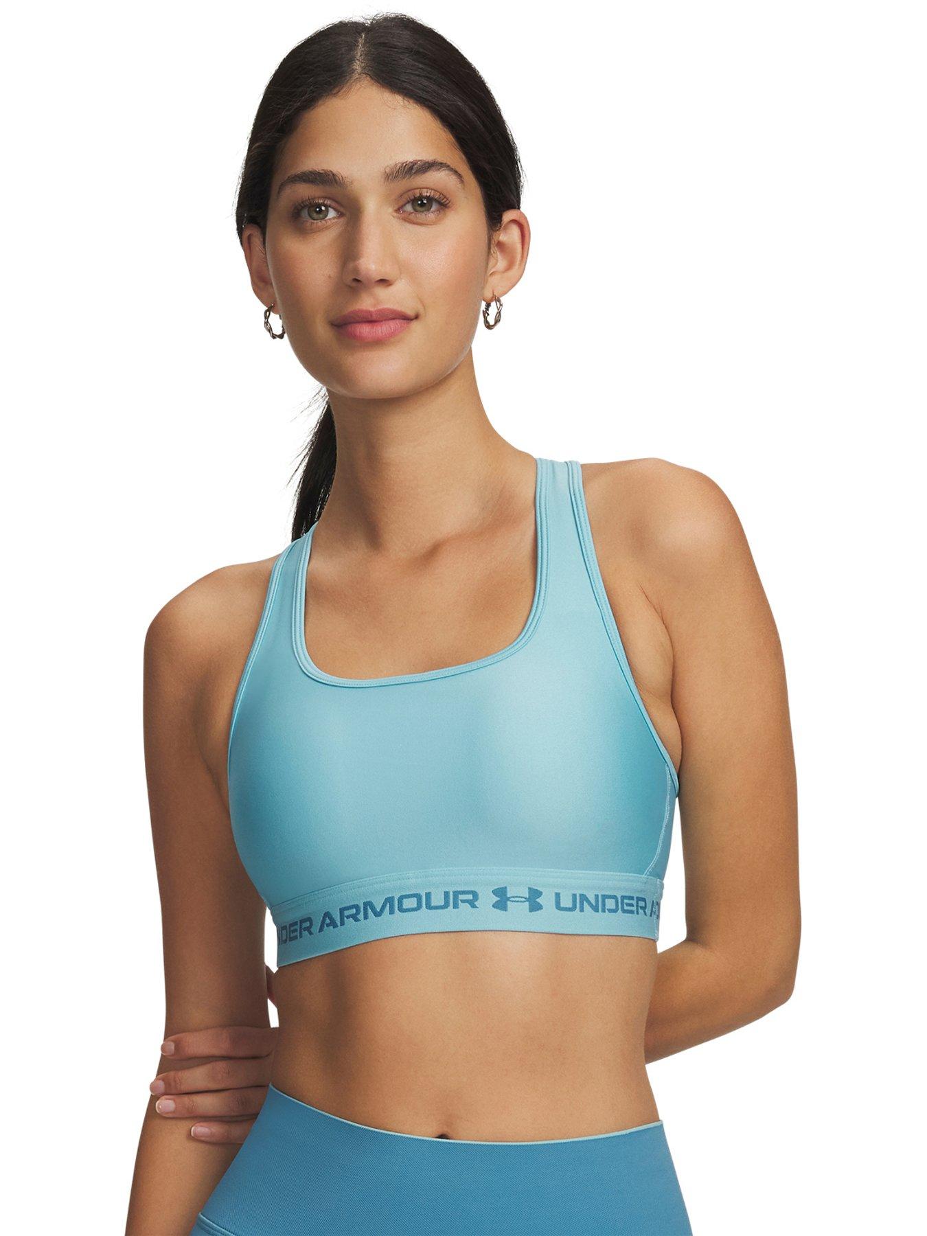 UNDER ARMOUR Womens Training Crossback Mid Bra - Blue