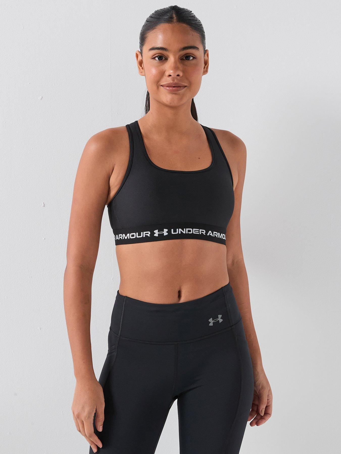 UNDER ARMOUR Womens Training Crossback Mid Support Sports Bra - Black