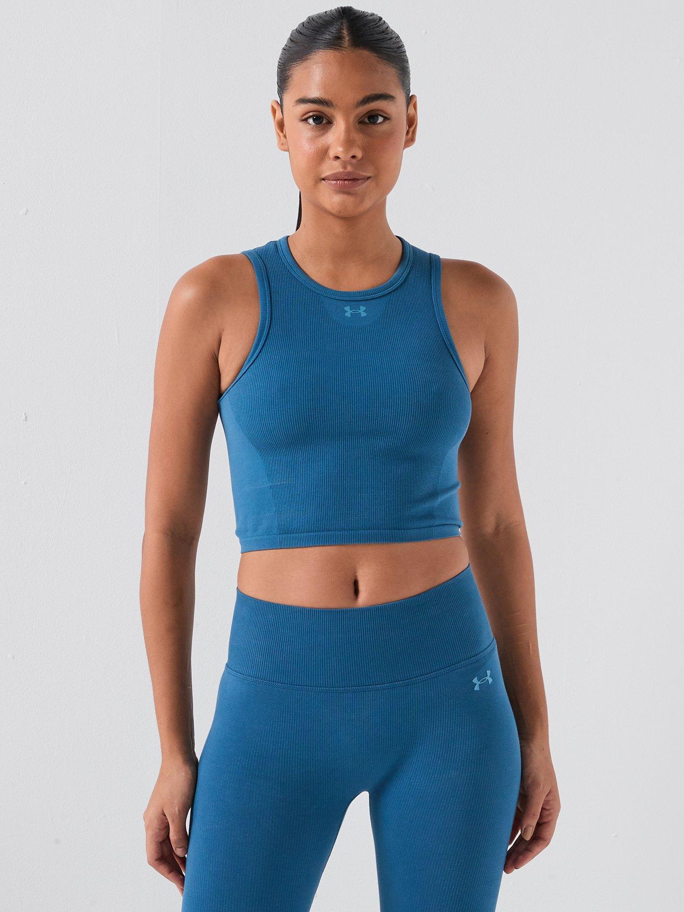 UNDER ARMOUR Womens Cotton Seamless Tank - Blue