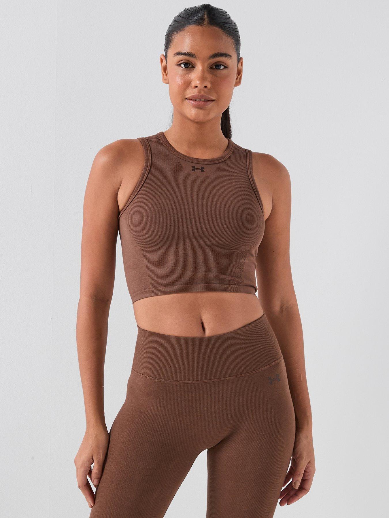 UNDER ARMOUR Womens Cotton Seamless Tank - Brown