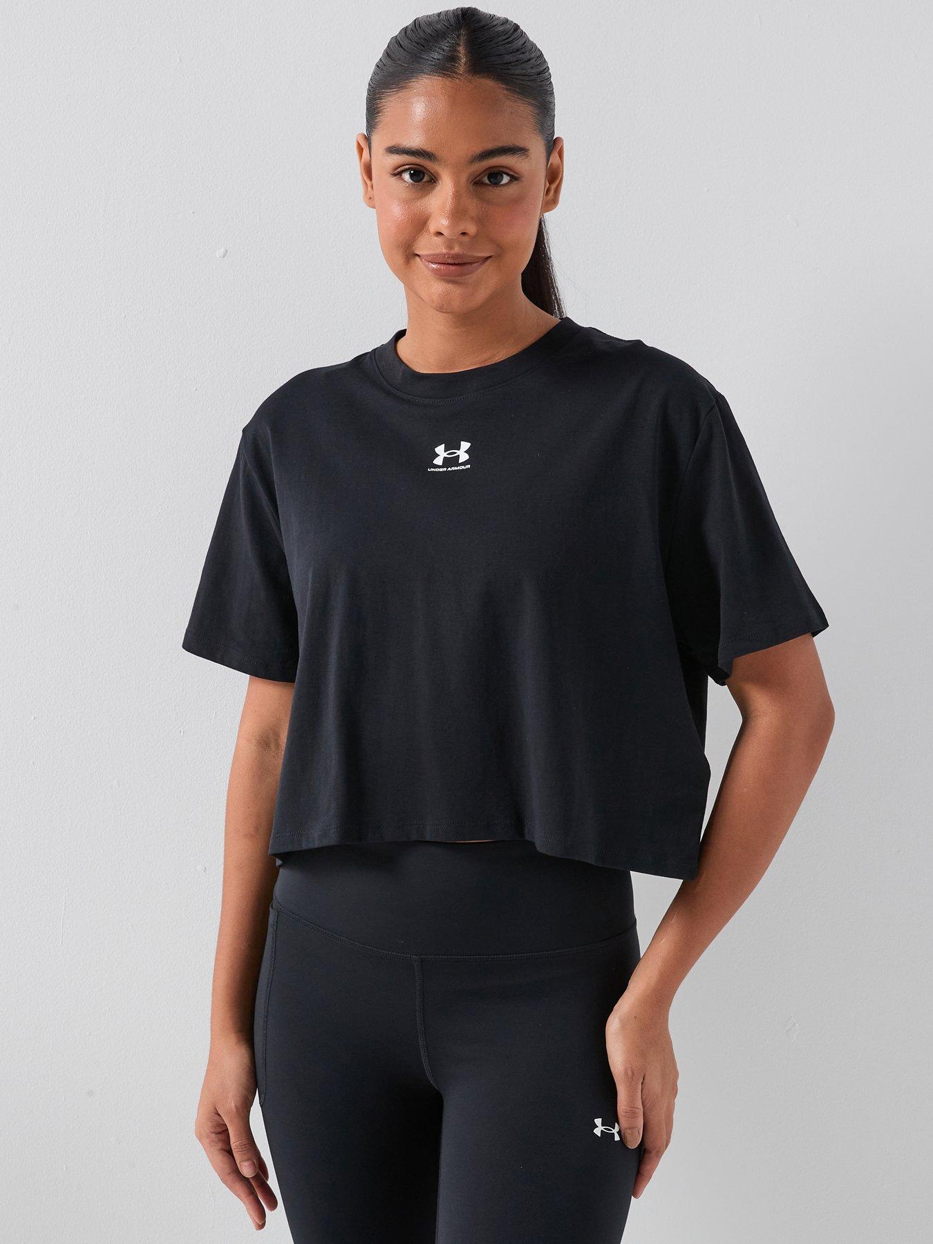 UNDER ARMOUR Womens Rival Short Sleeve T-Shirt - Black