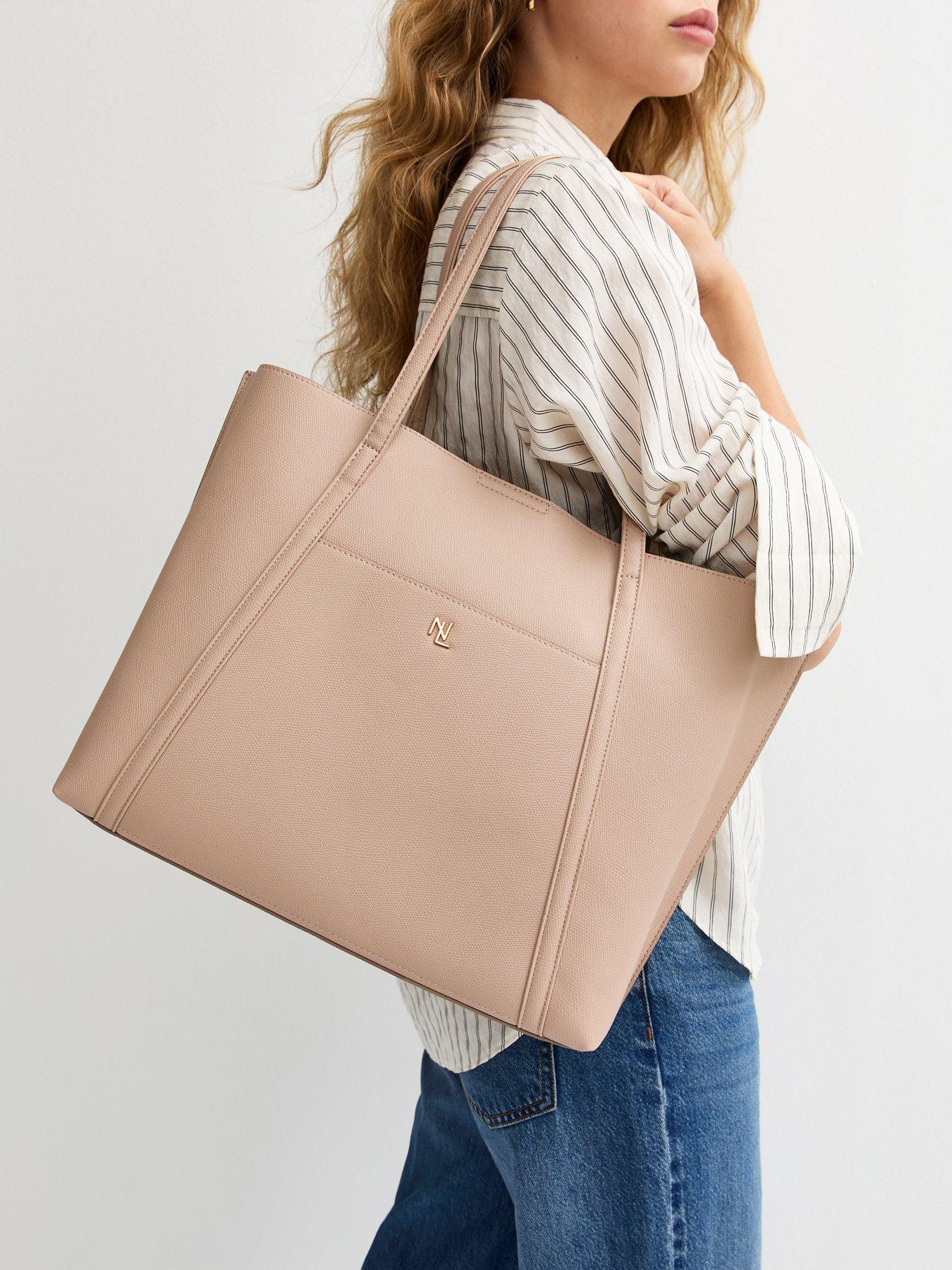 New Look Camel Faux Leather Front Pocket Tote Bag