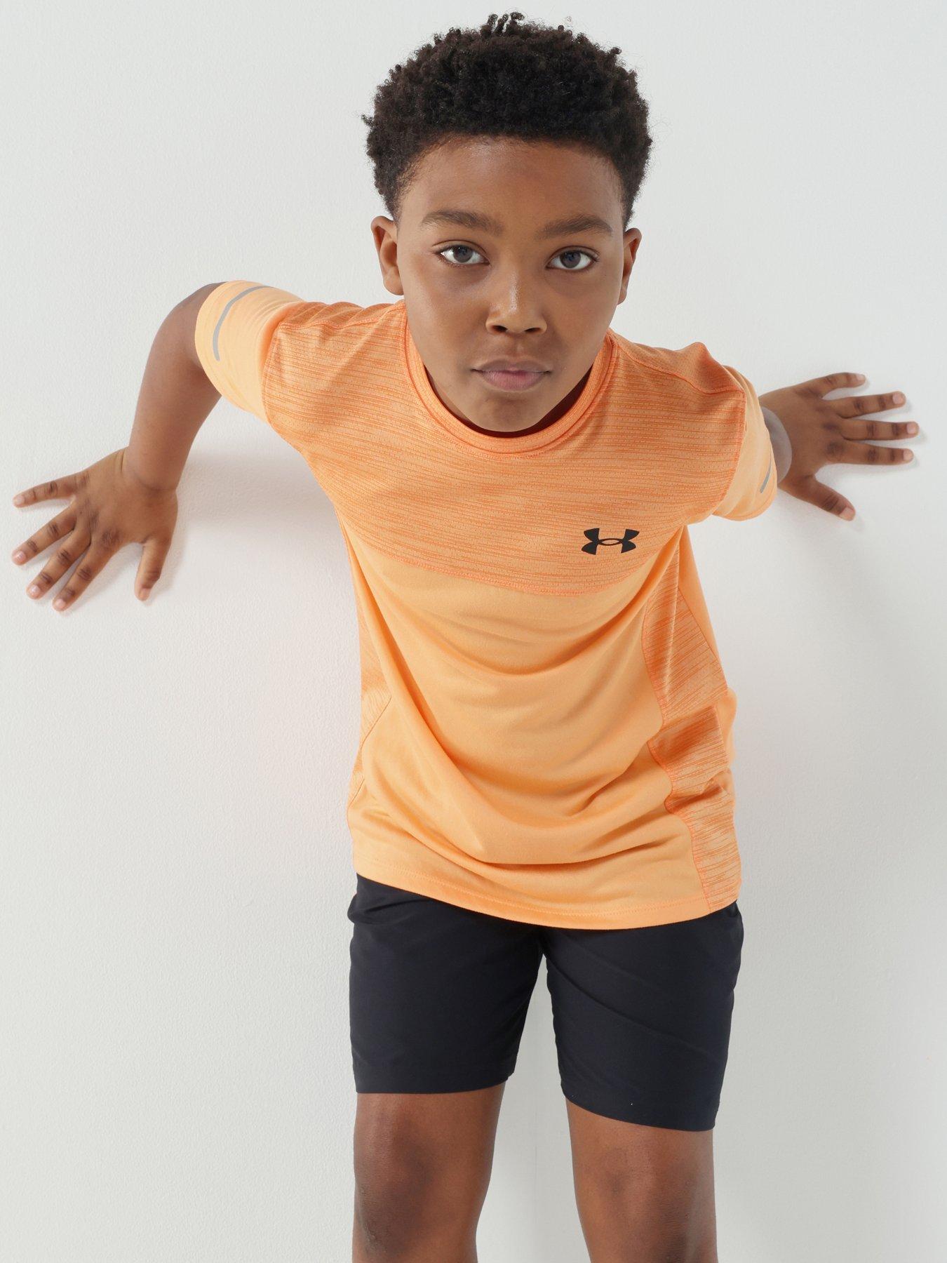 UNDER ARMOUR Junior Boys Training Tech Utility Short Sleeve T-Shirt - Orange