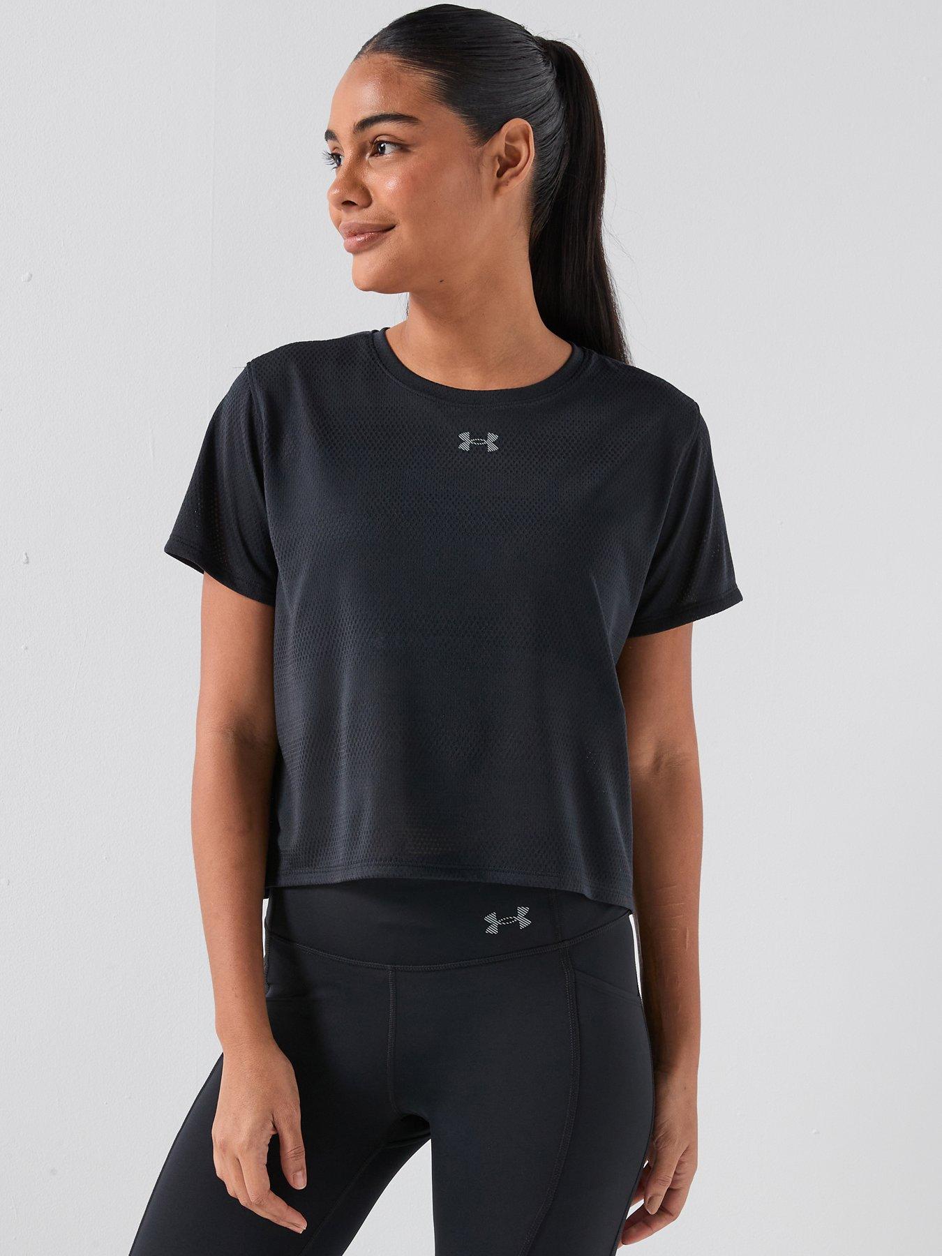 UNDER ARMOUR Womens Running Launch Short Sleeve T-Shirt - Black