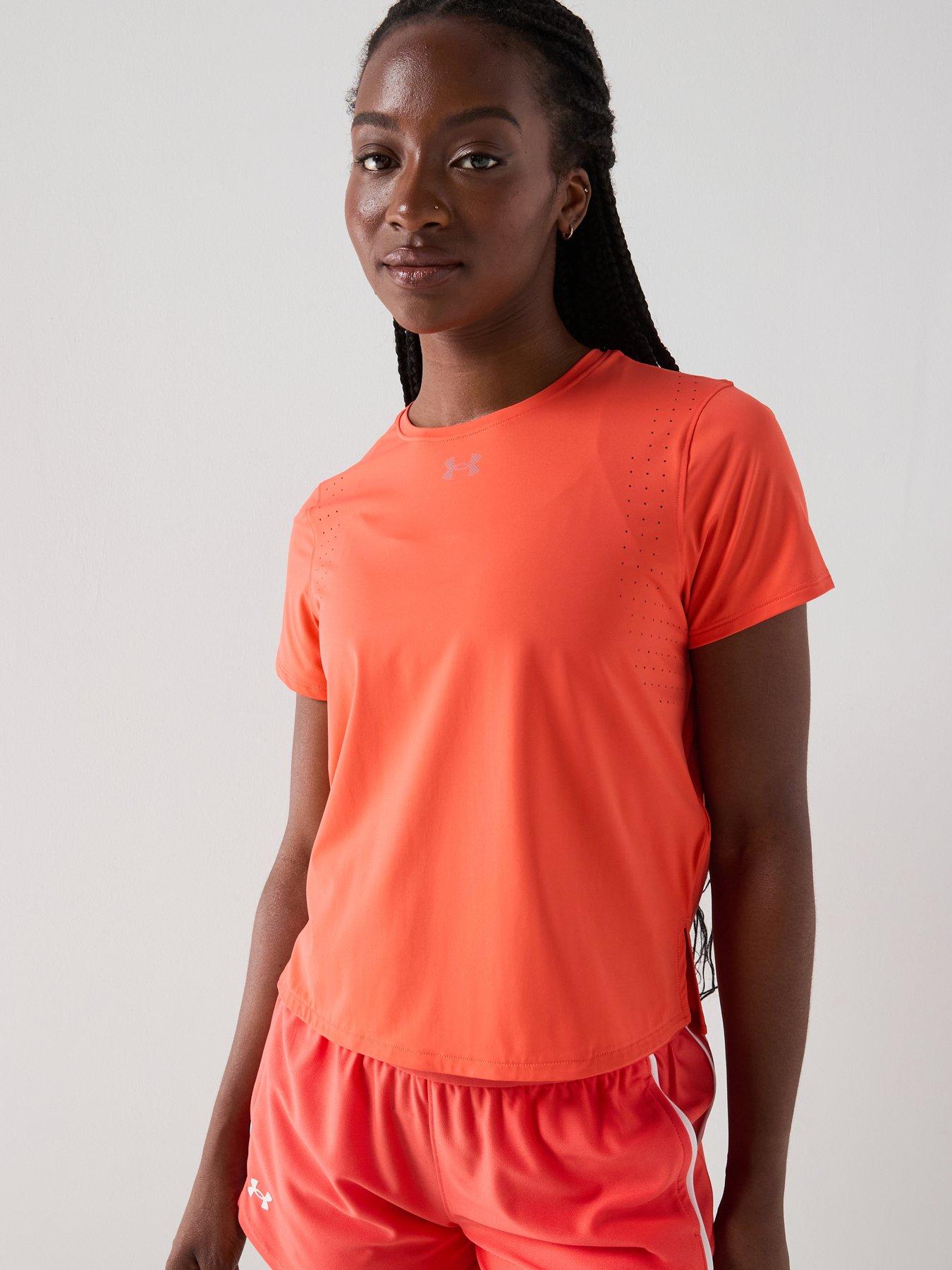 UNDER ARMOUR Womens Running Launch Elite Short Sleeve T-Shirt - Orange