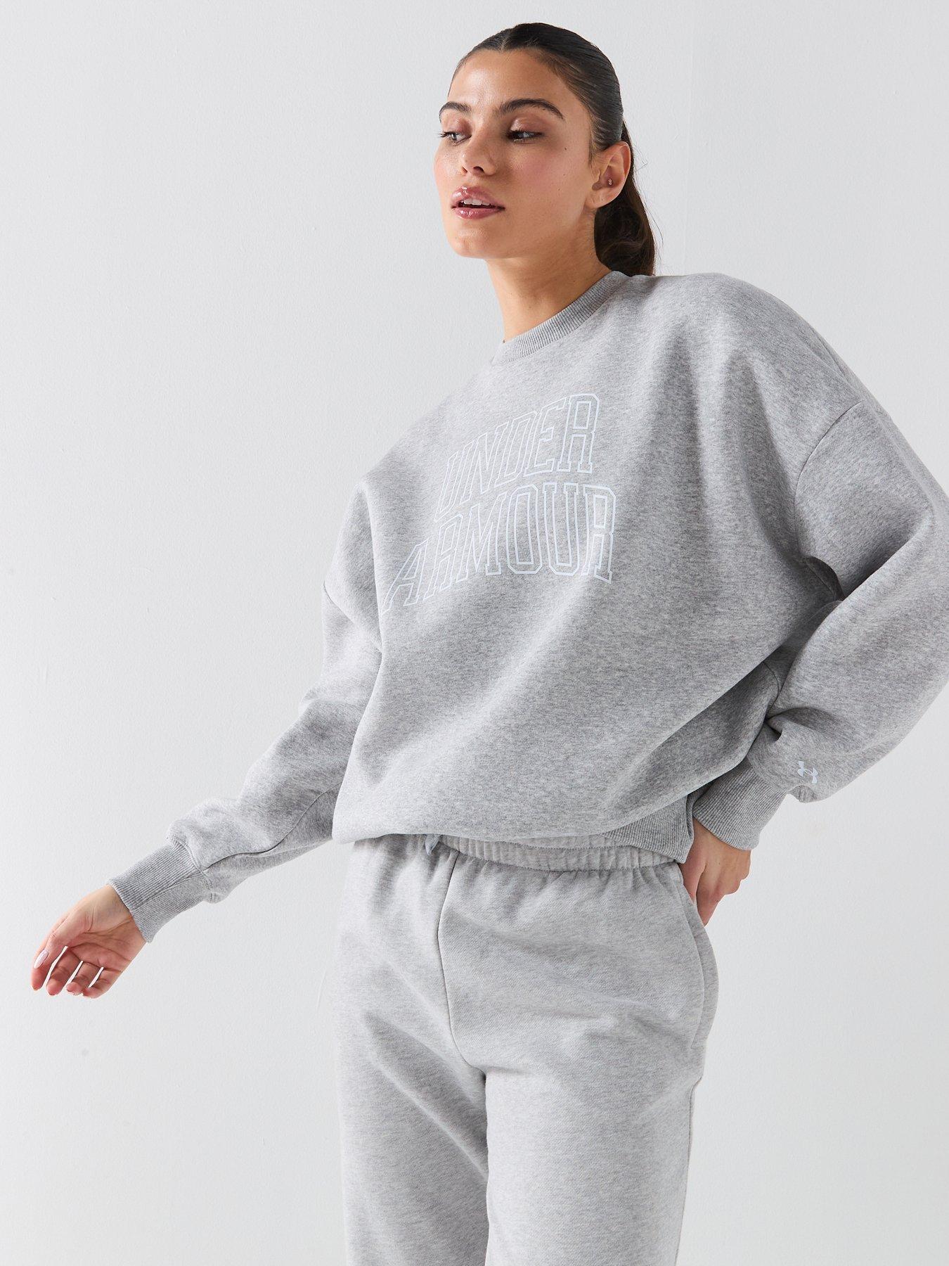  image of under-armour-womens-rival-fleece-os-crew-grey