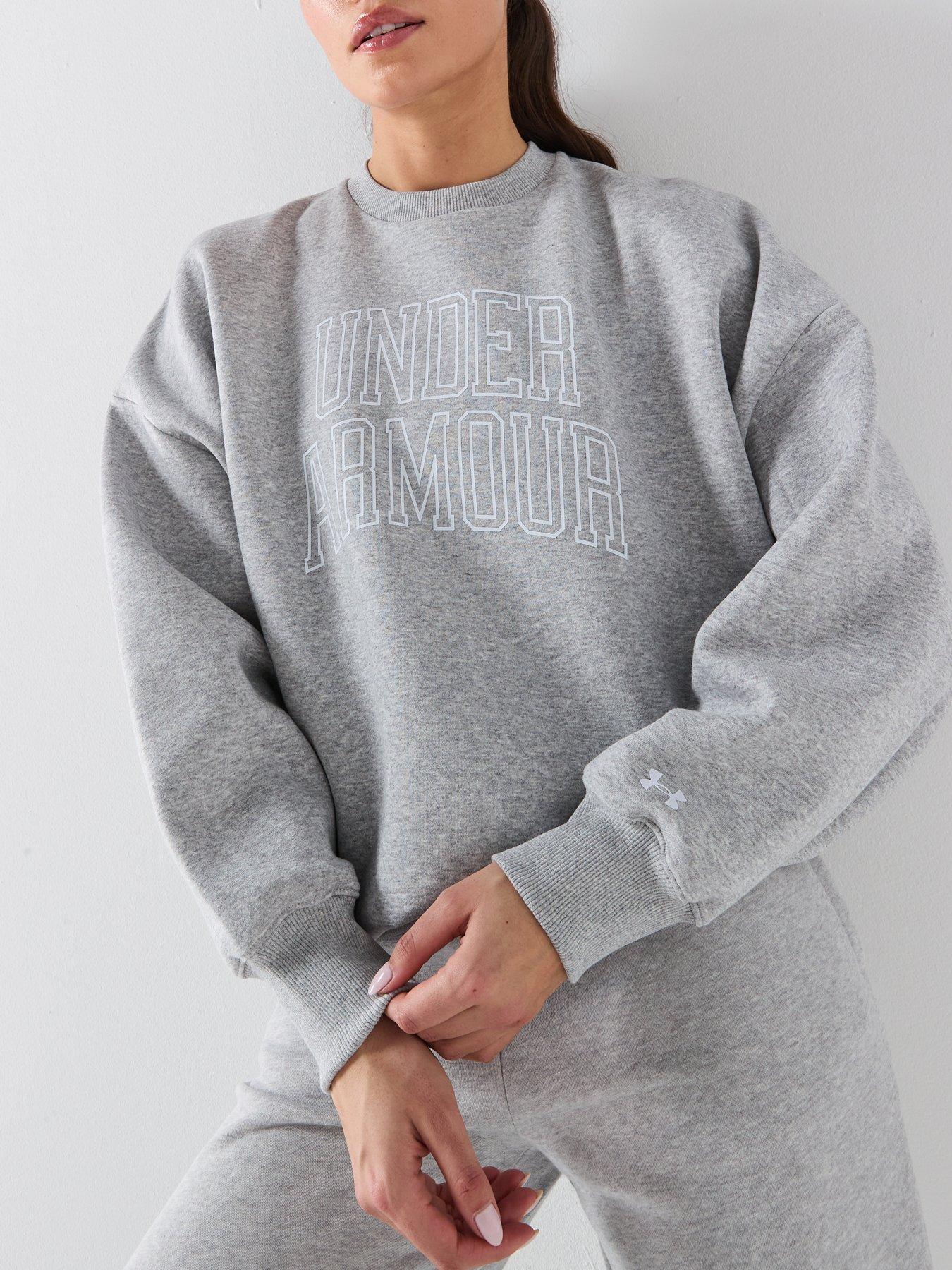  image of under-armour-womens-rival-fleece-os-crew-grey