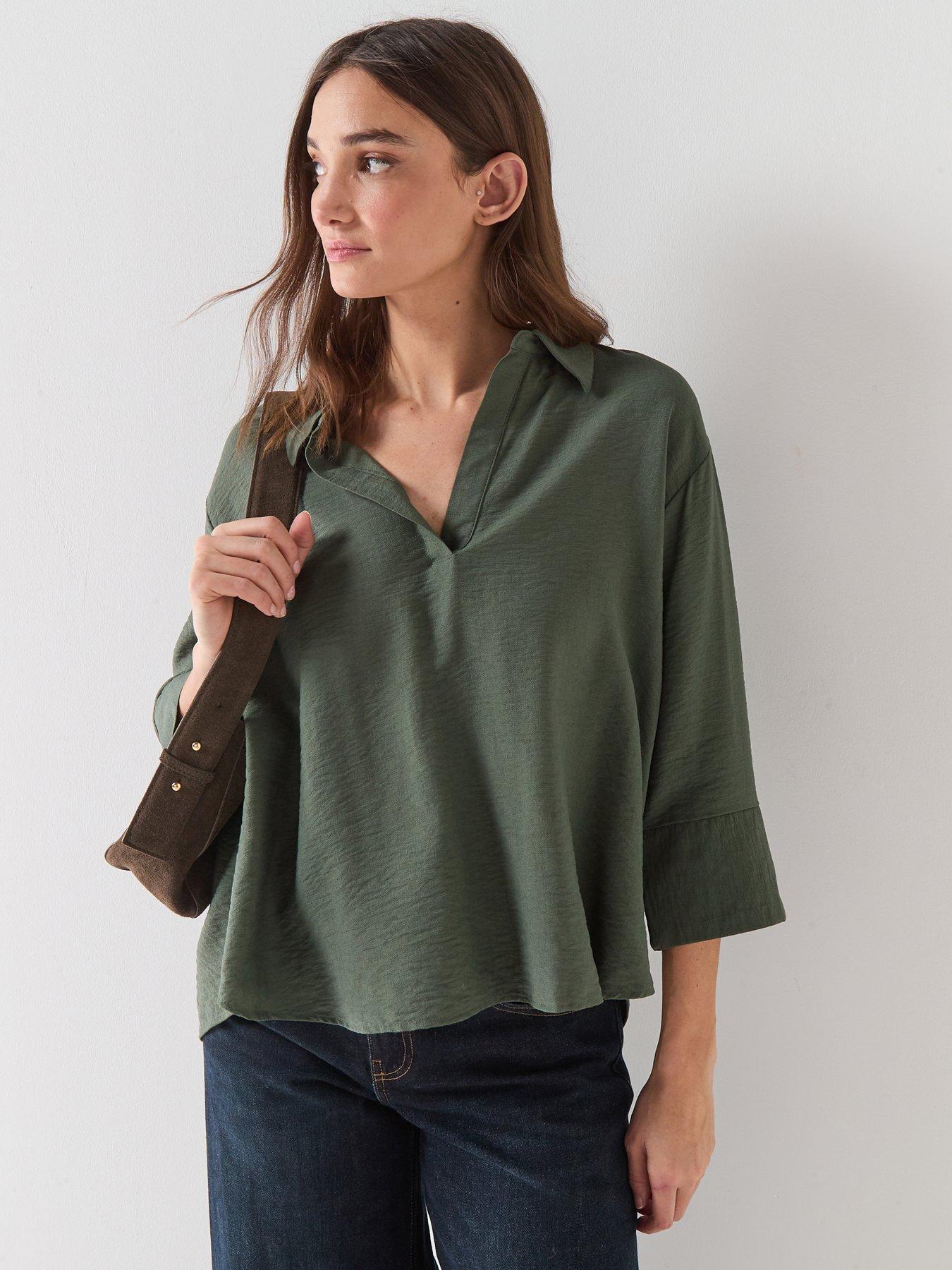 jdy-pepper-34-sleeve-blouse-khaki