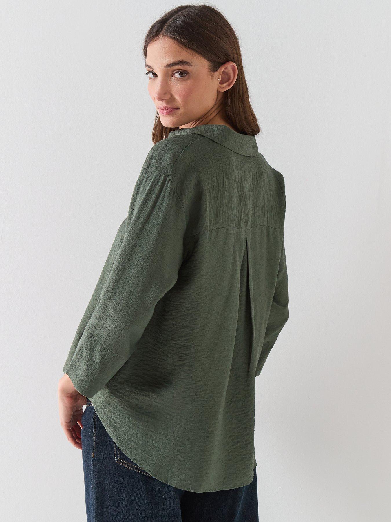 Image 5 of 6 of JDY Pepper 3/4 Sleeve Blouse - Khaki