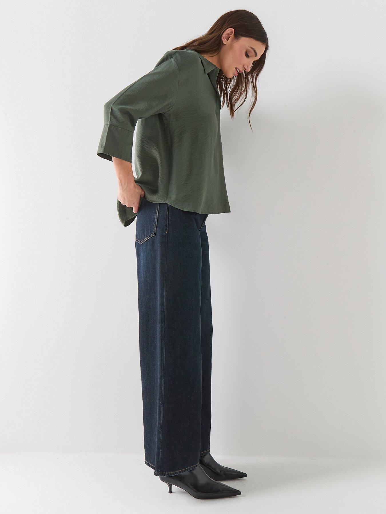Image 6 of 6 of JDY Pepper 3/4 Sleeve Blouse - Khaki