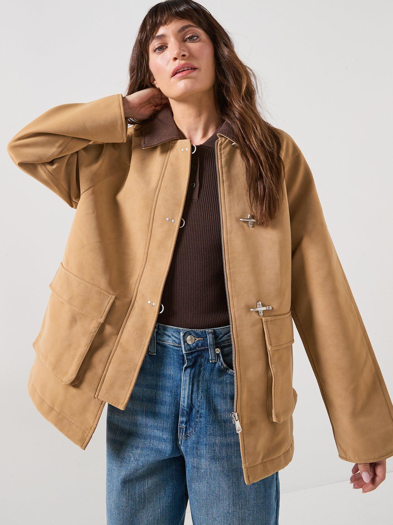 Image 1 of 6 of Only Faux Suede Jacket - Brown