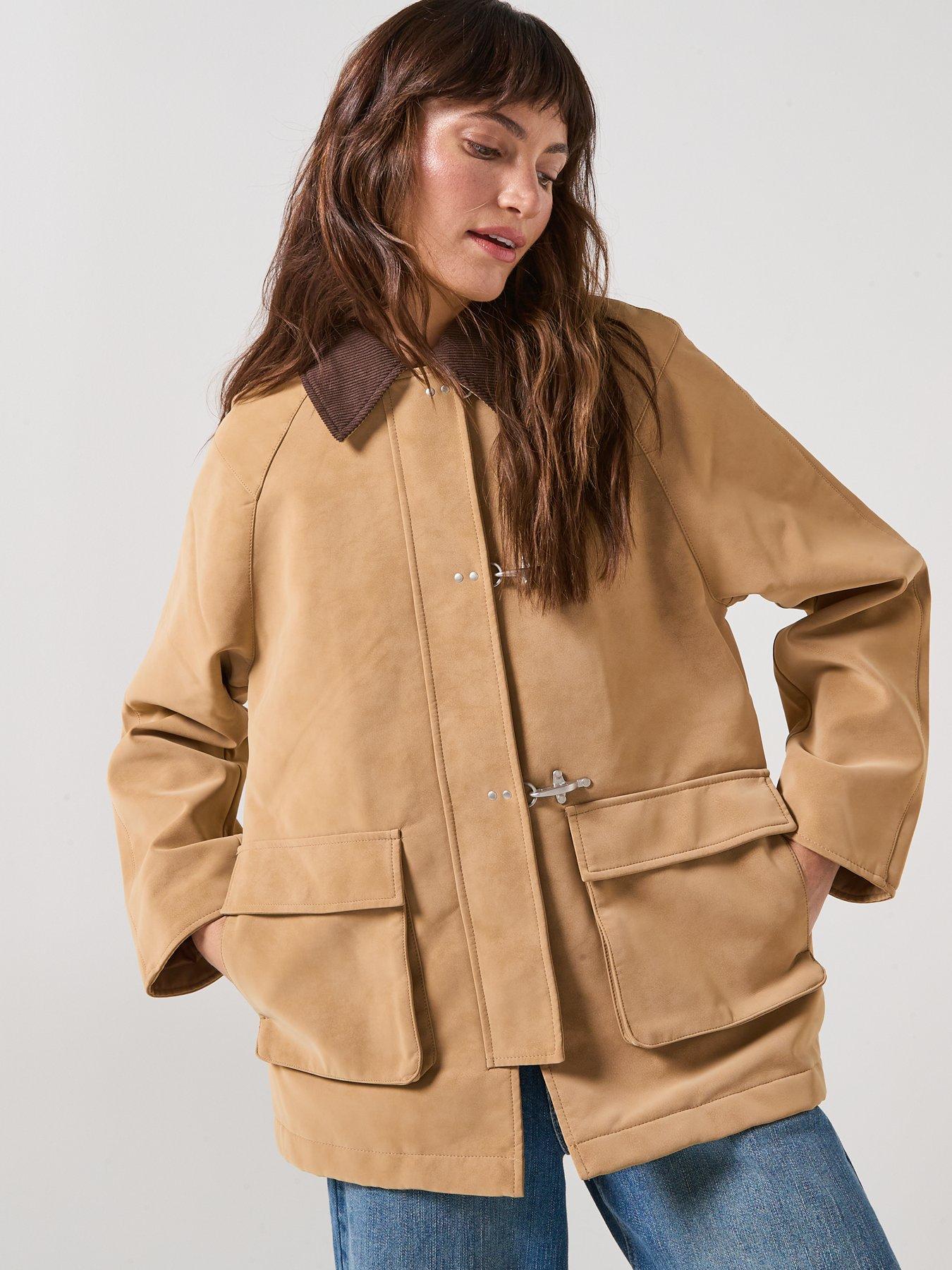 Image 4 of 6 of Only Faux Suede Jacket - Brown