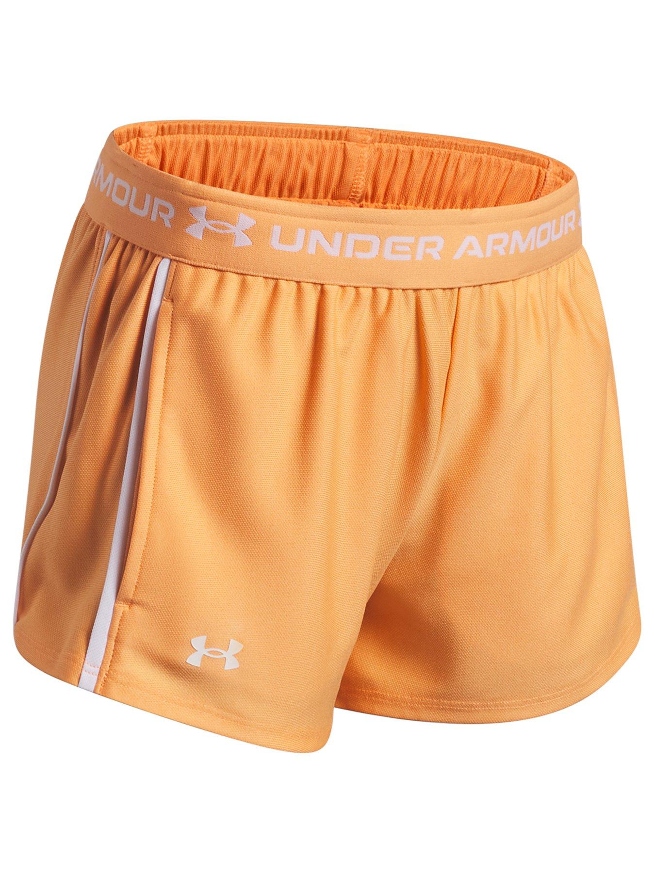  image of under-armour-junior-girls-training-tech-play-up-short-orange