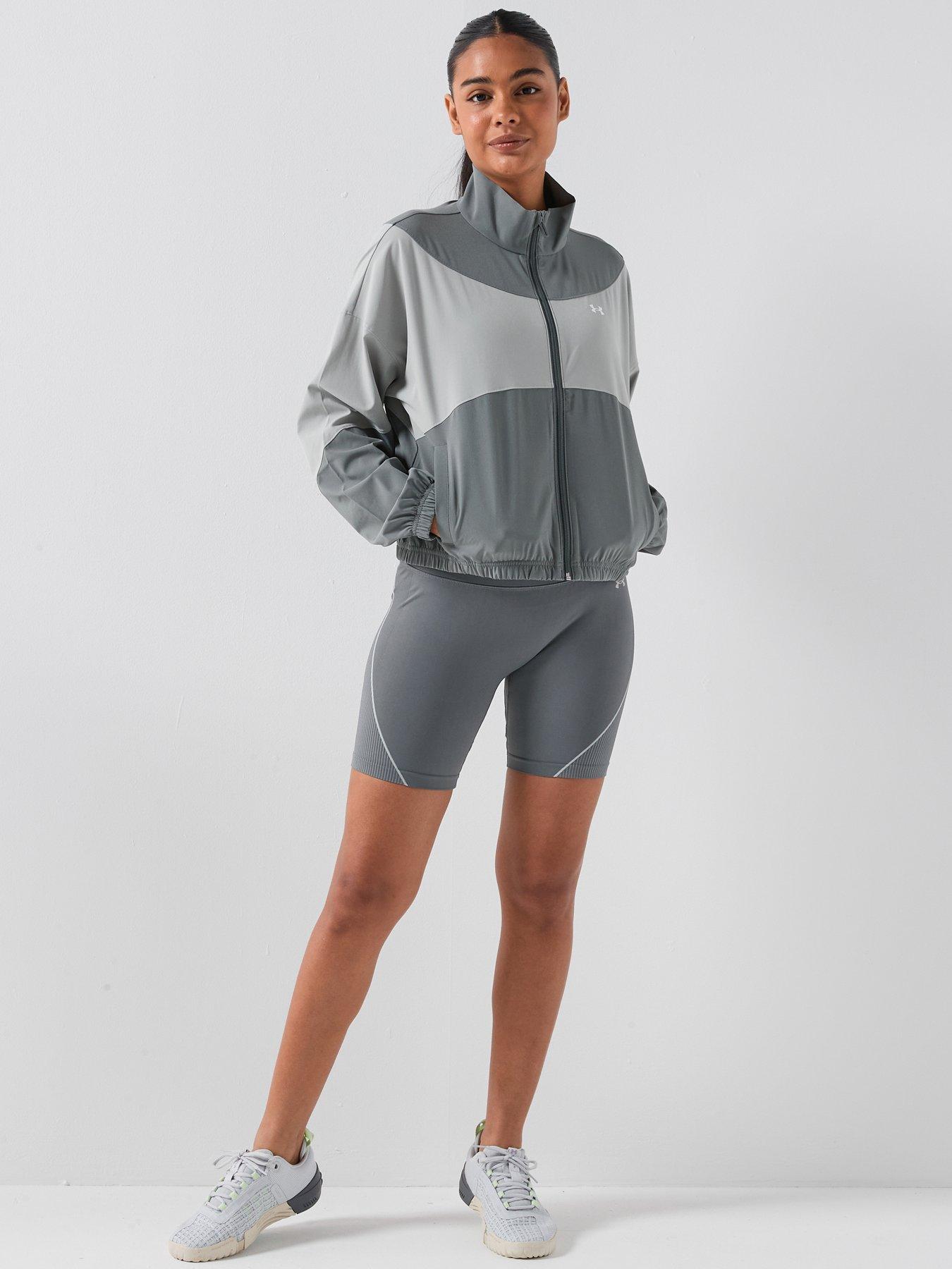  image of under-armour-womens-rival-woven-jacket-grey