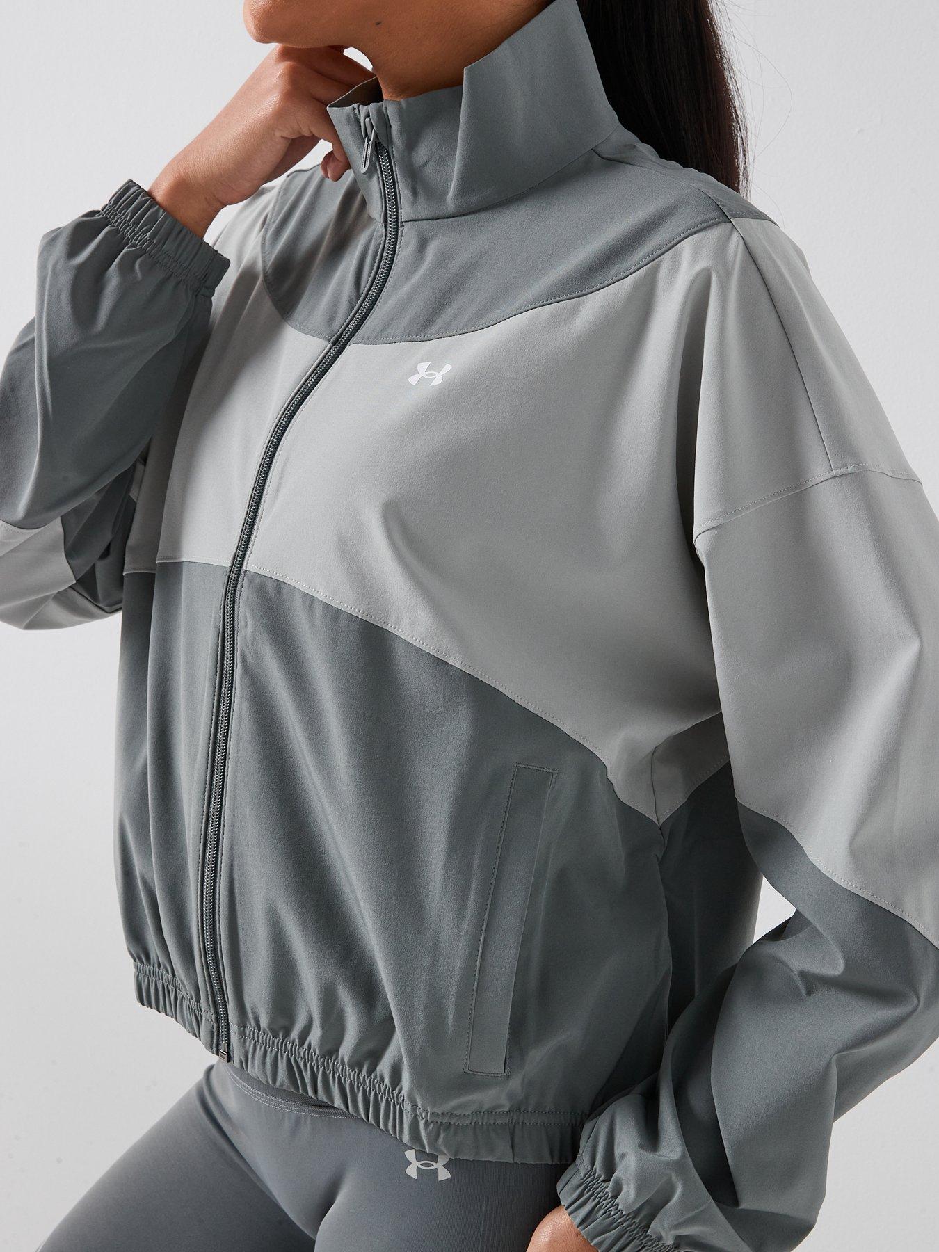  image of under-armour-womens-rival-woven-jacket-grey