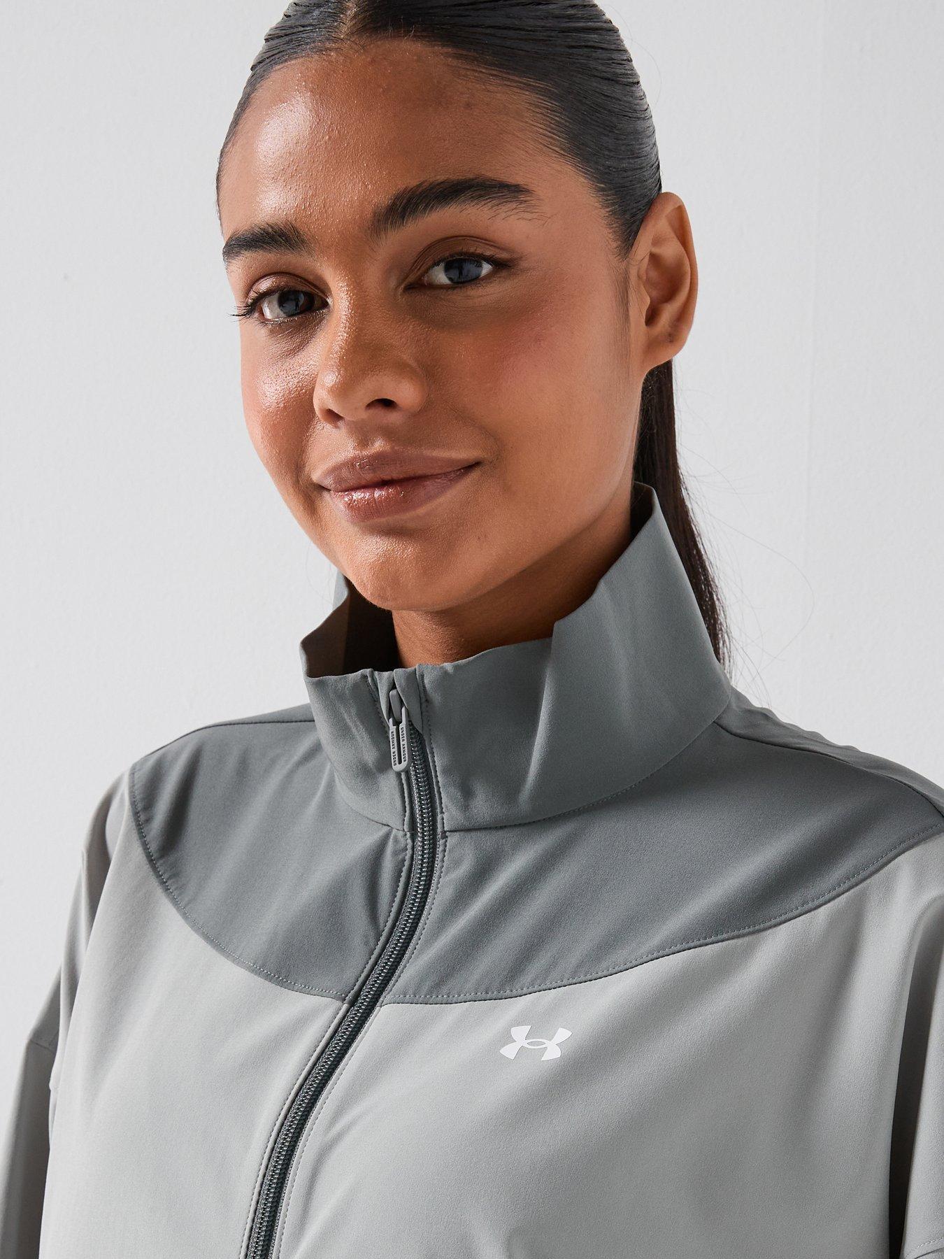  image of under-armour-womens-rival-woven-jacket-grey